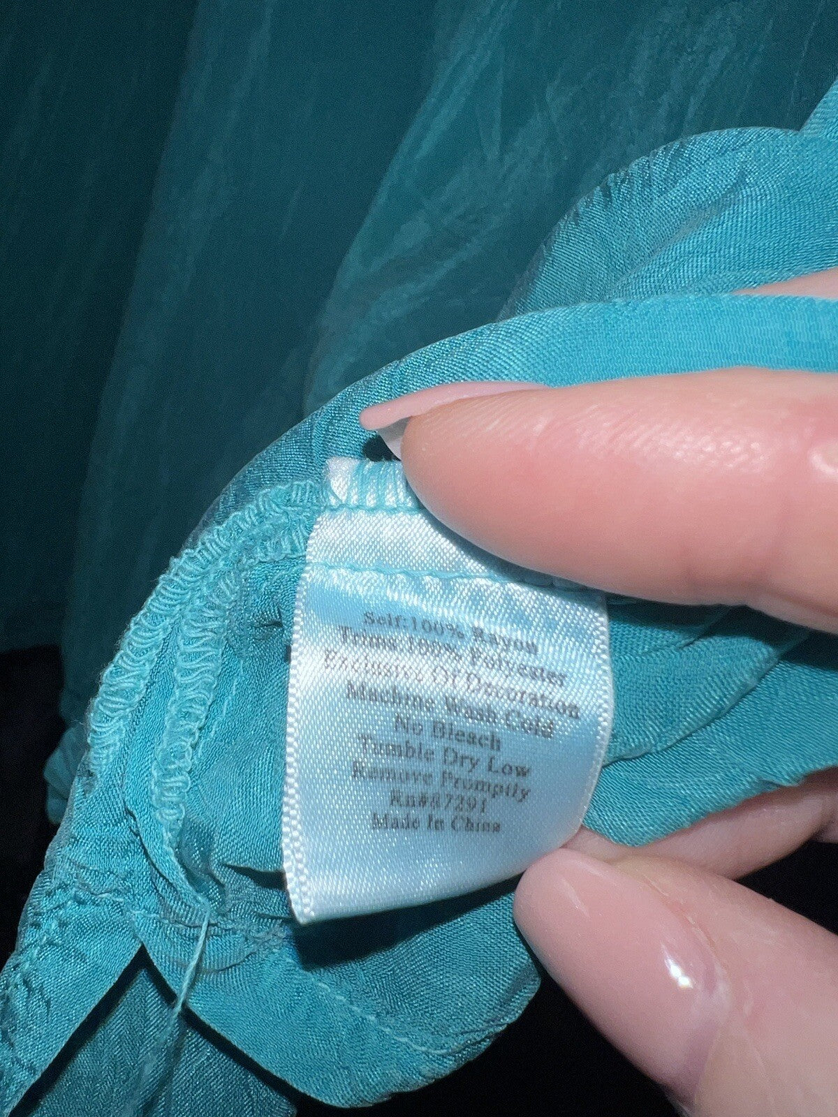 Johnny Was L Turquoise Tunic Top Embroidered Peasant Blouse Lightweight Cool Johnny Was