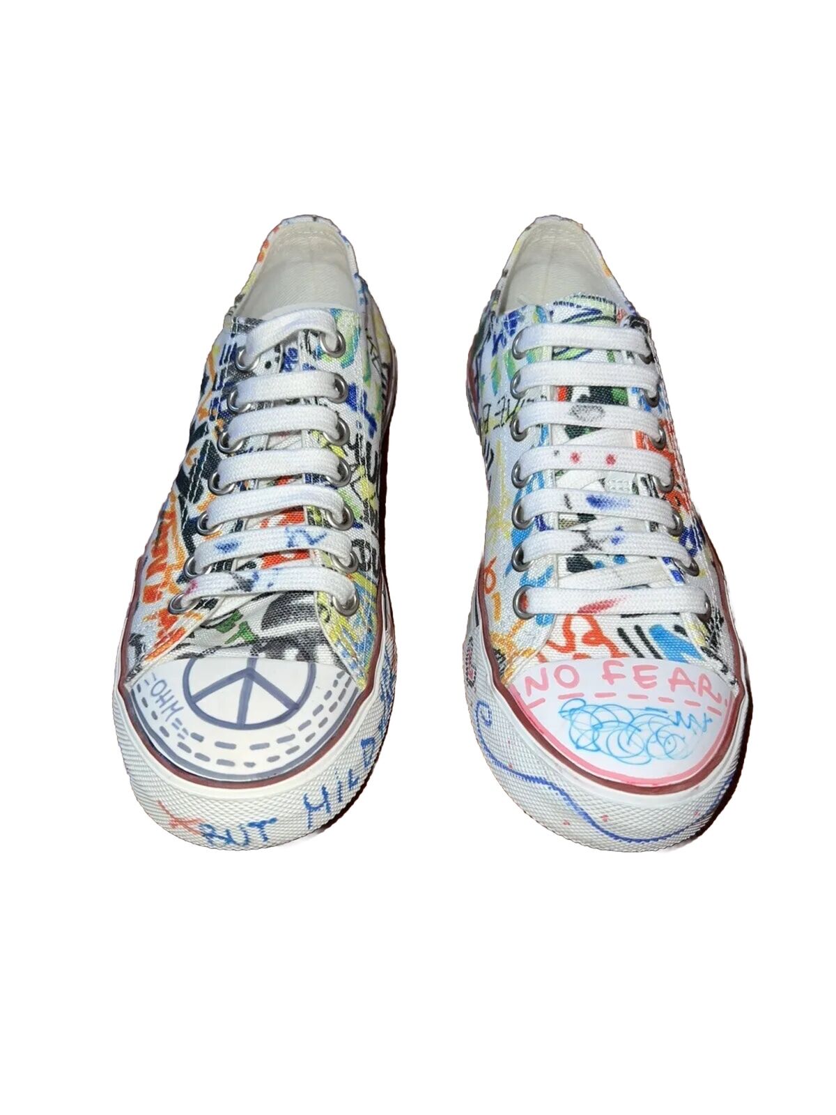 Vetements White Graffiti Low Top Sneakers Sz 35 W/ Box $780 Retail US Shipping