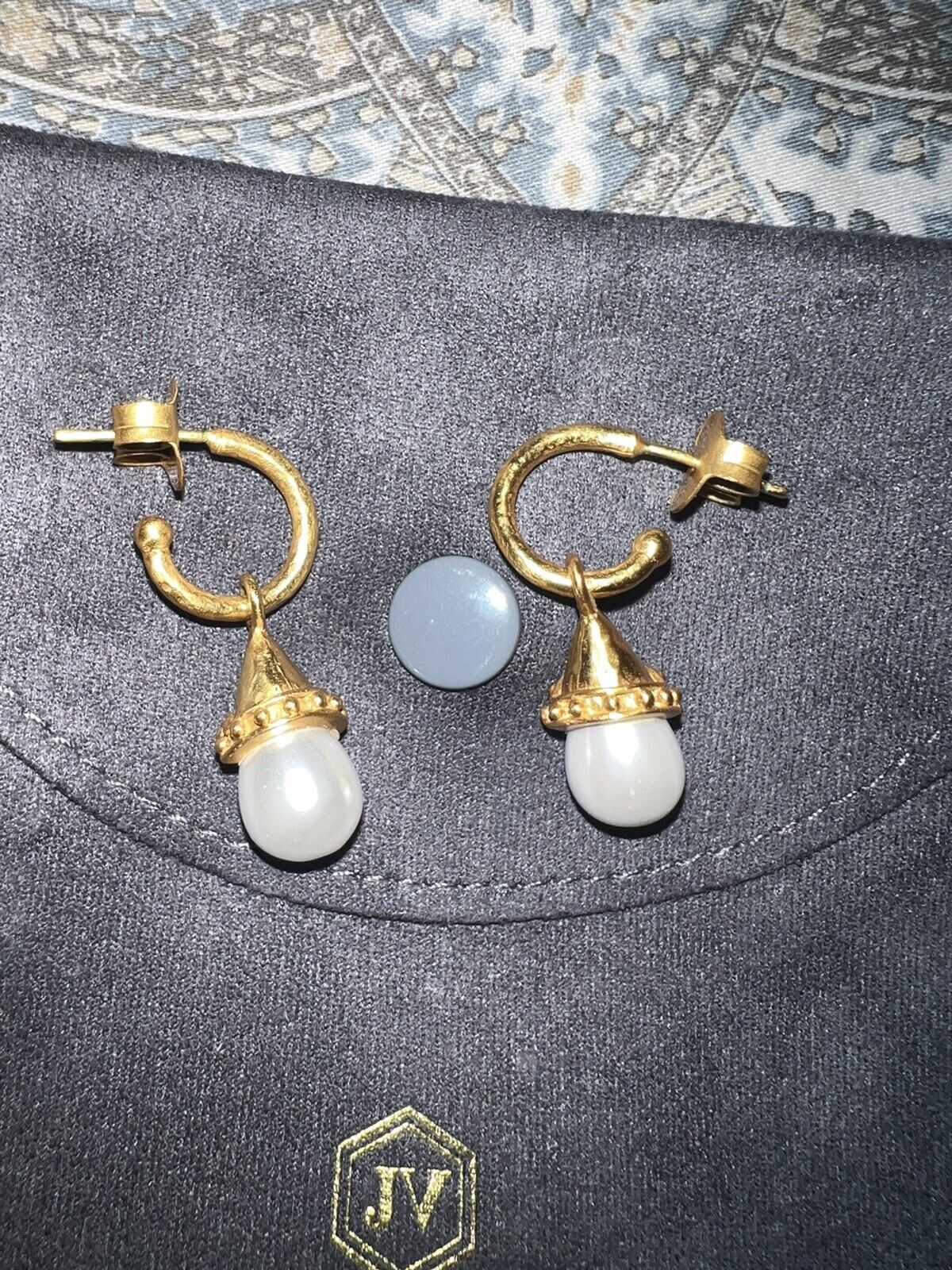 Julie Vos Pearl Teardrop Hoop Earrings