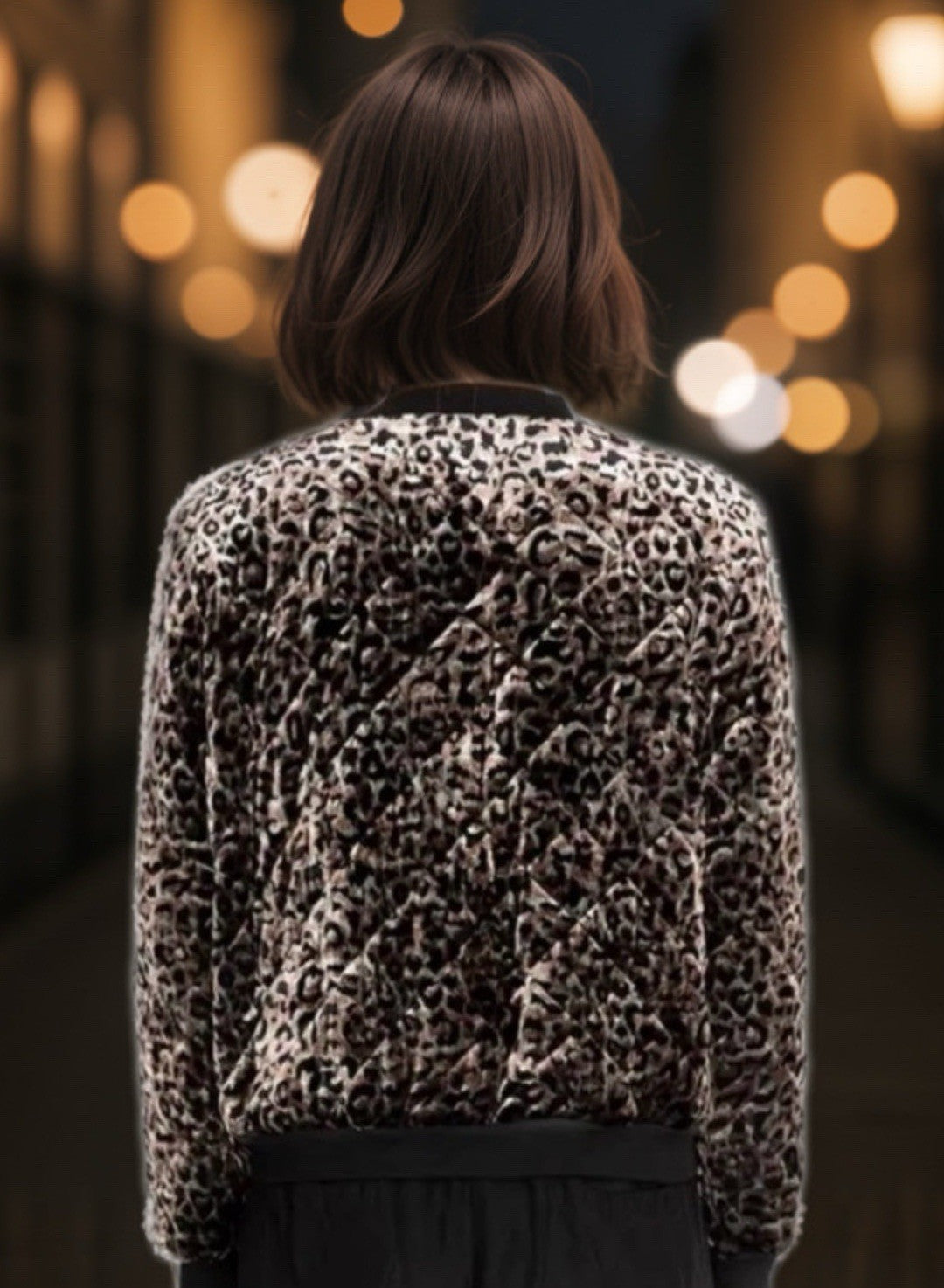 Johnny Was M Velvet Leopard Print Bomber Jacket Coat 100% Silk Lining Animal Johnny Was