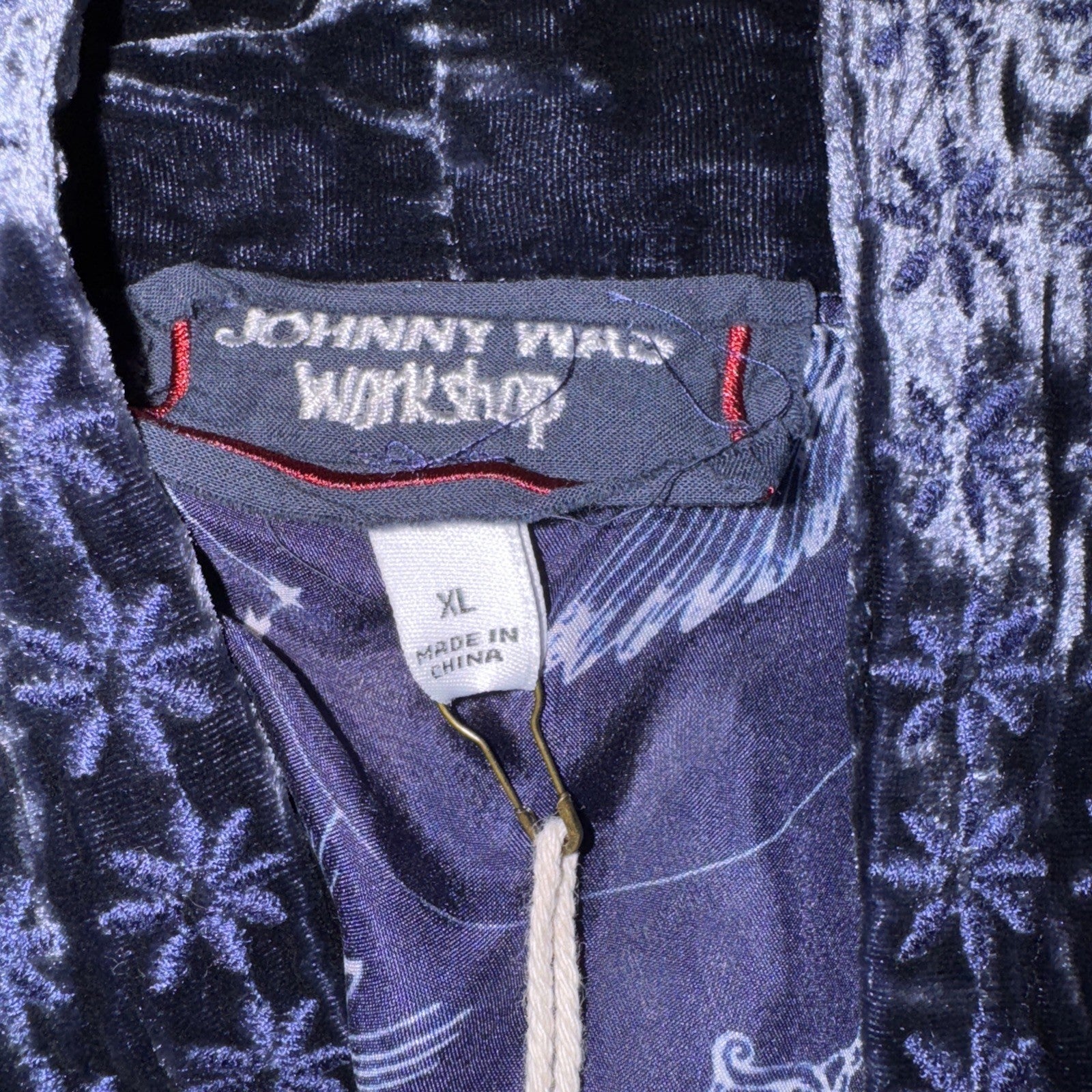 Johnny Was XL Velvet & Silk Lined Long Kimono Duster Wrap Jacket Coat Pocket Johnny Was