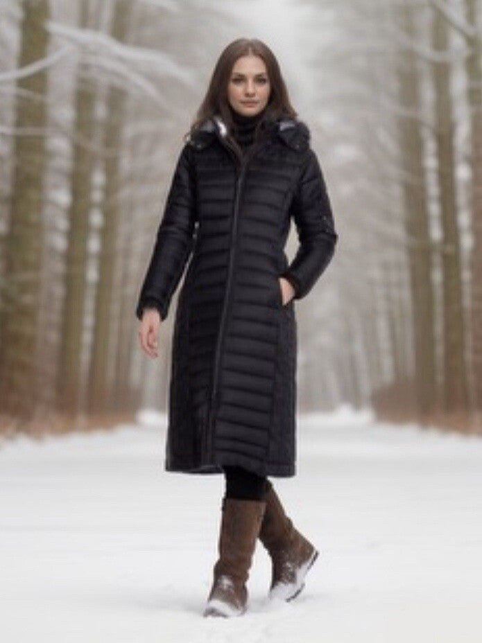 Johnny Was XL Black Puffer Coat Jacket Embroidery On Sleeves $598 Retail Johnny Was