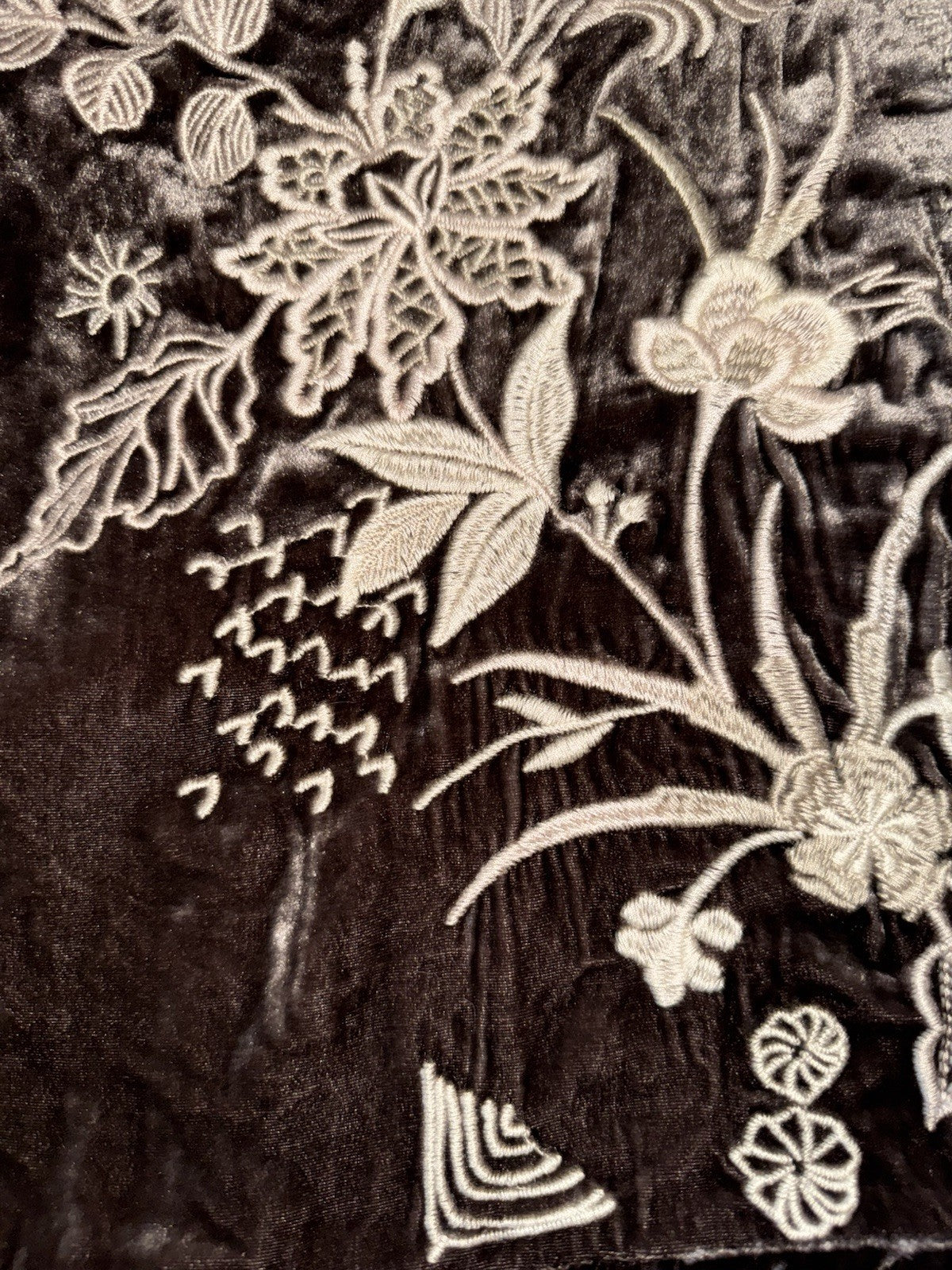 Johnny Was XXL Brown Velvet Heavily Embroidered Tunic Top BOHO Mini Dress Johnny Was