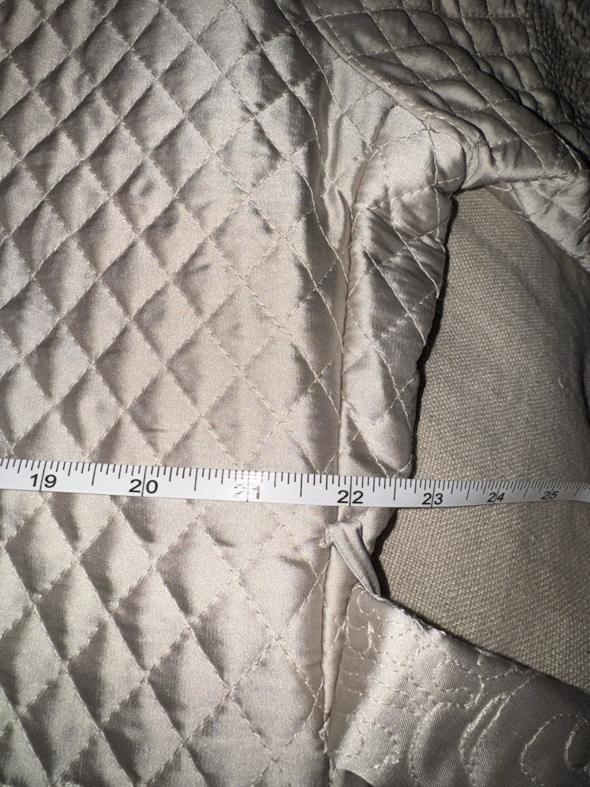 Johnny Was XL Ivory Quilted Jacket Dressy Field Coat Belted Button Up Classy Johnny Was