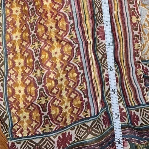 Johnny Was Burnout Silk & Velvet Patchwork Pattern Tunic Top Sz M Medium Johnny Was