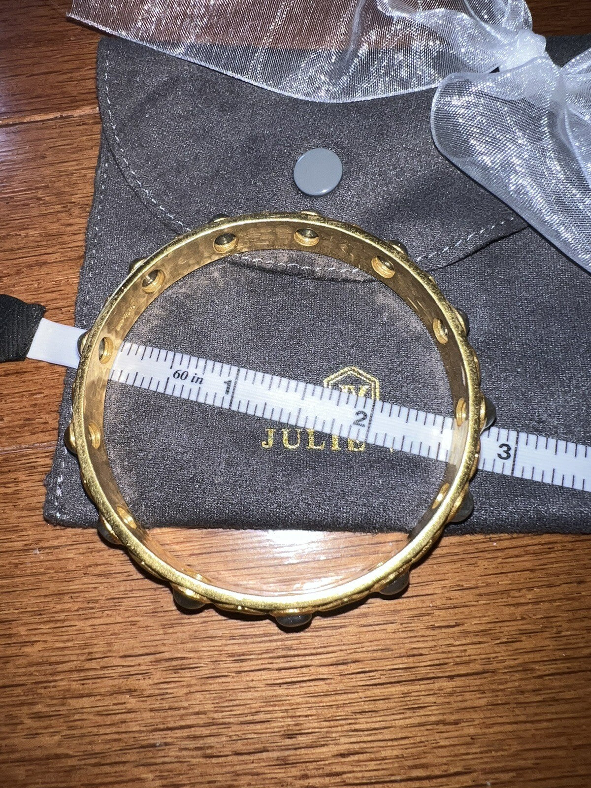 Julie Vos Stacking Bangle Bracelet With Labradorite Stones 24K Plated Julie Vos