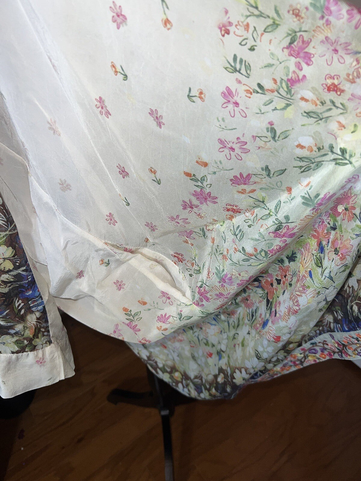 Johnny Was M Kimono Wrap Lightweight Floral Jacket Oversized Pockets Embroidery Johnny Was