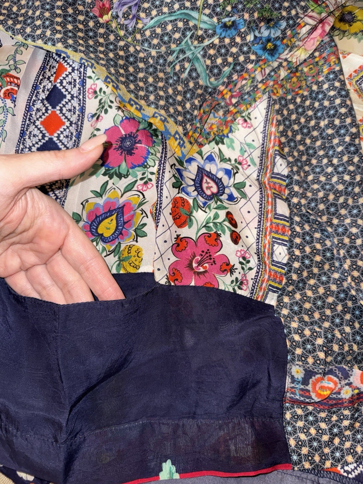 Johnny Was XXL Kimono Jacket Wrap Lightweight Cool OVERSIZED Red White & Blue Johnny Was