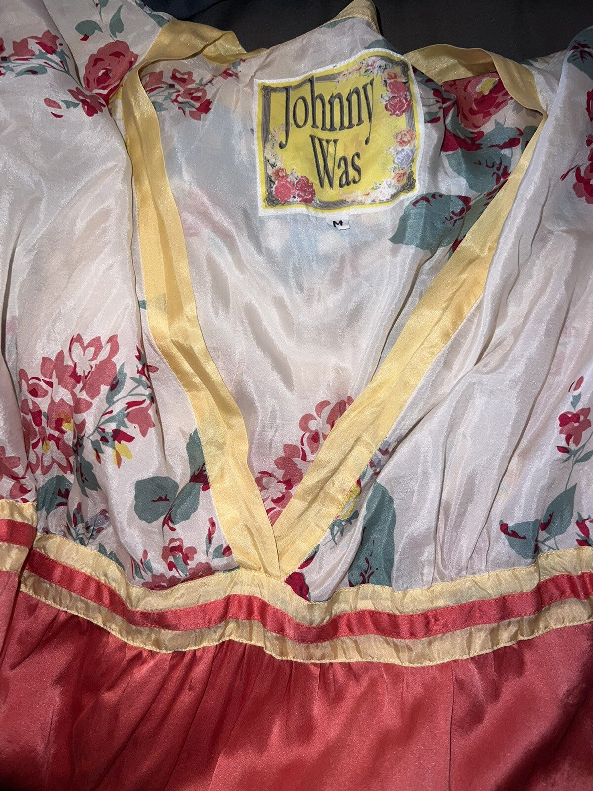 Johnny Was M 100% Silk Mini Dress Shift Tunic Top Lightweight Cool BOHO Summer Johnny Was