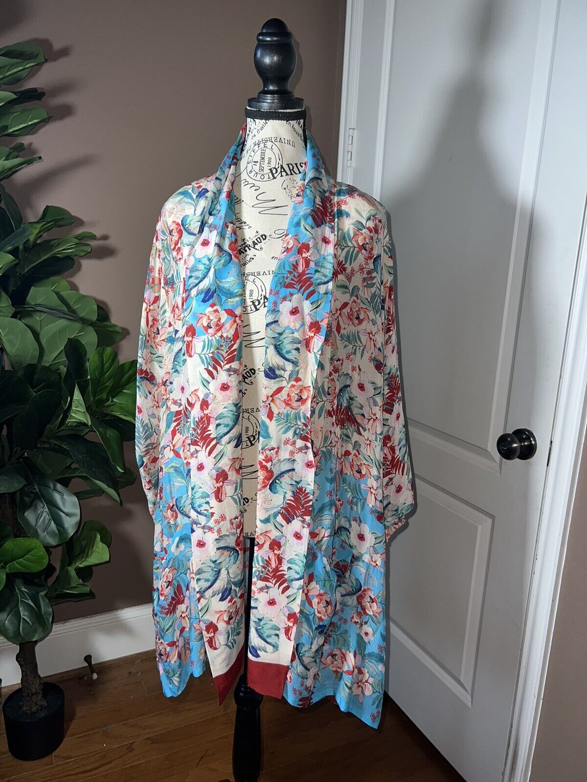 Johnny Was Silky Kimono Gorgeous Flowy & Elegant Sz XL 1X 1XL