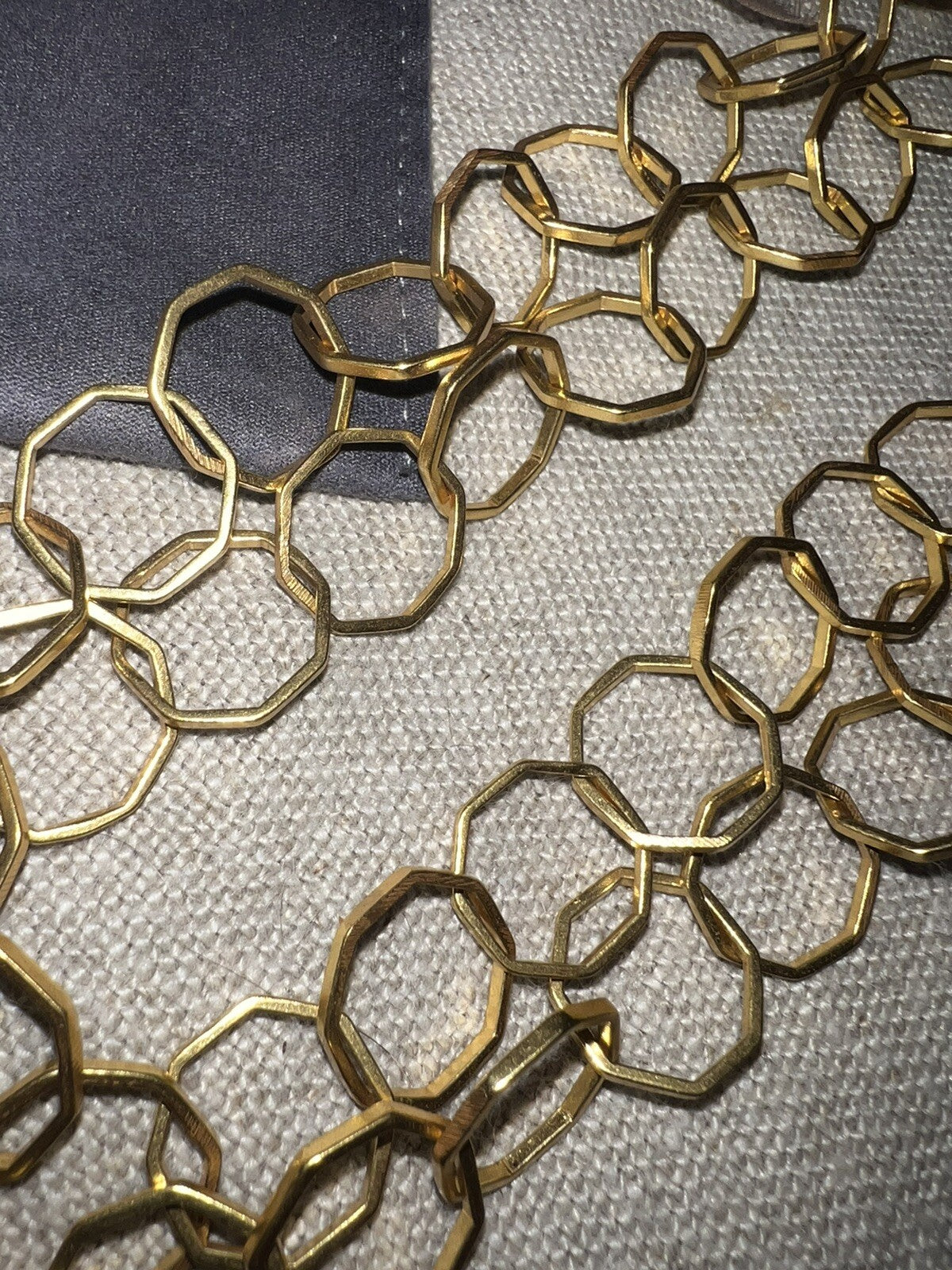 Julie Vos HONEYCOMB Link Necklace ADJUSTABLE 24k Gold Plate   Wow! RARE Julie Vos