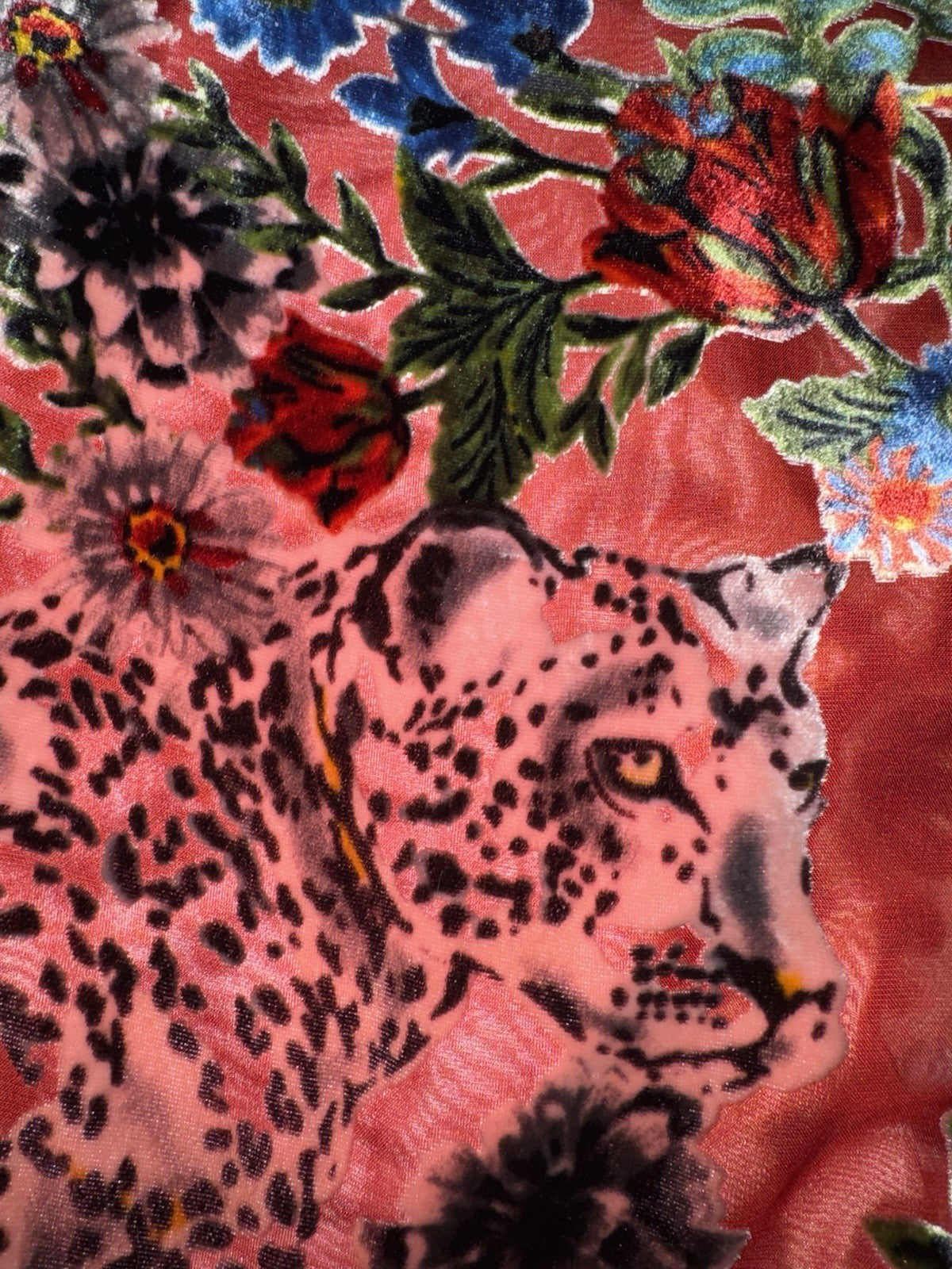 Johnny Was XL Red Burnout Velvet Kimono REVERSIBLE Jacket $550 Retail Johnny Was