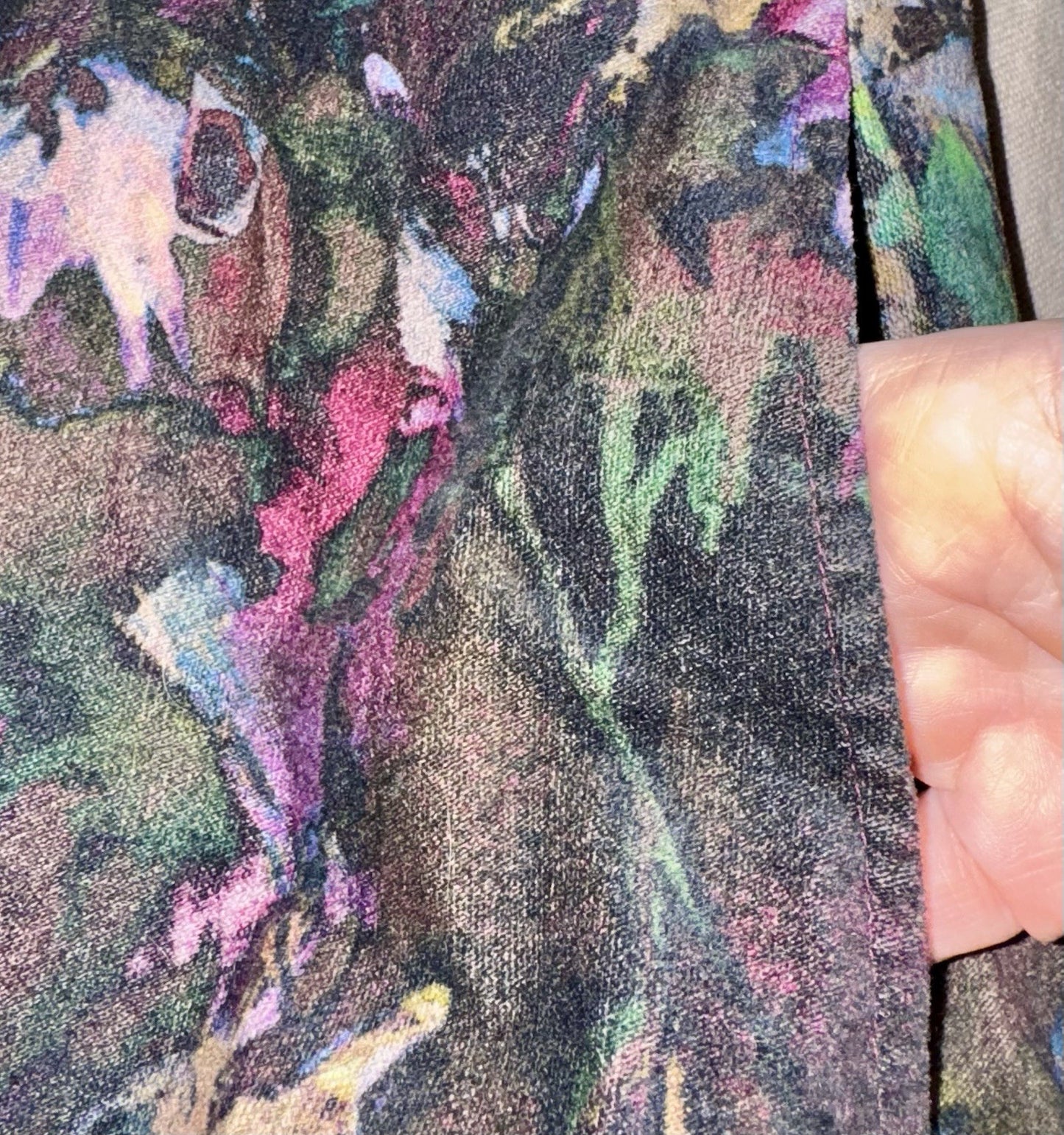 Johnny Was L Purple & Mauve Velour Military Jacket Trench Coat Silk Lined Johnny Was