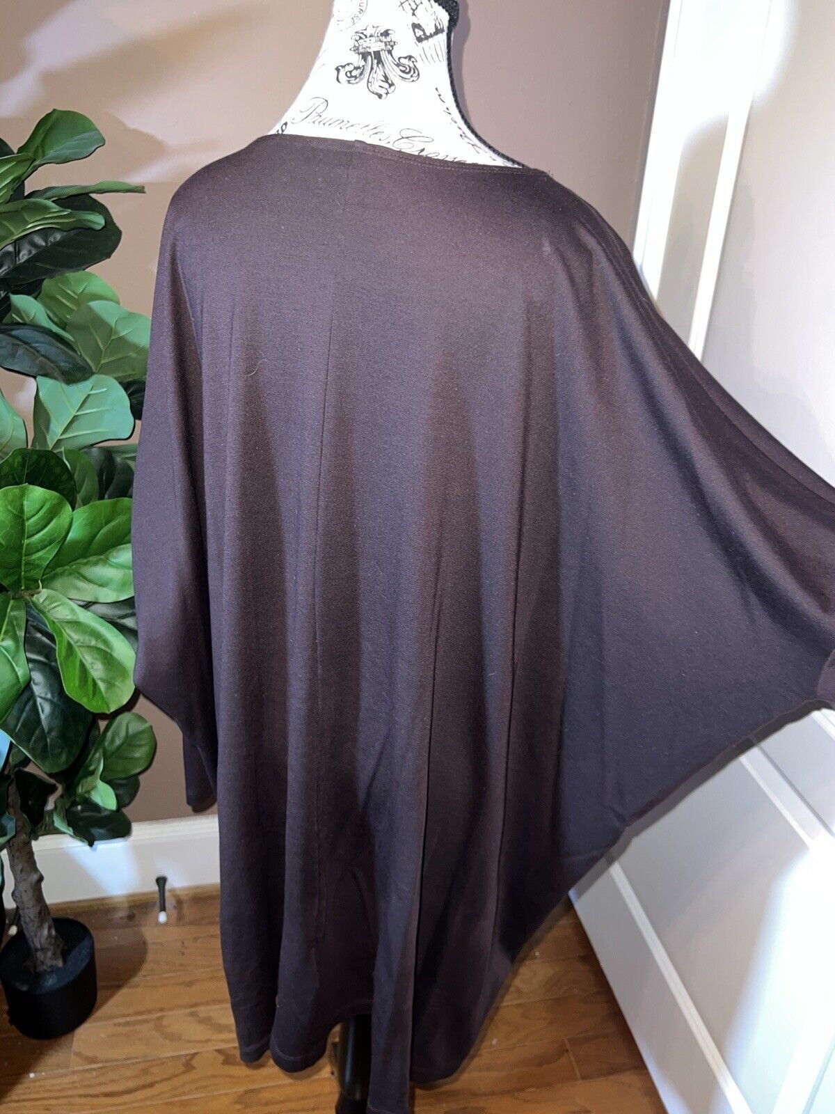 Bryn Walker Chocolate Brown Dolman Sleeve Tunic Top XL  MSRP $190