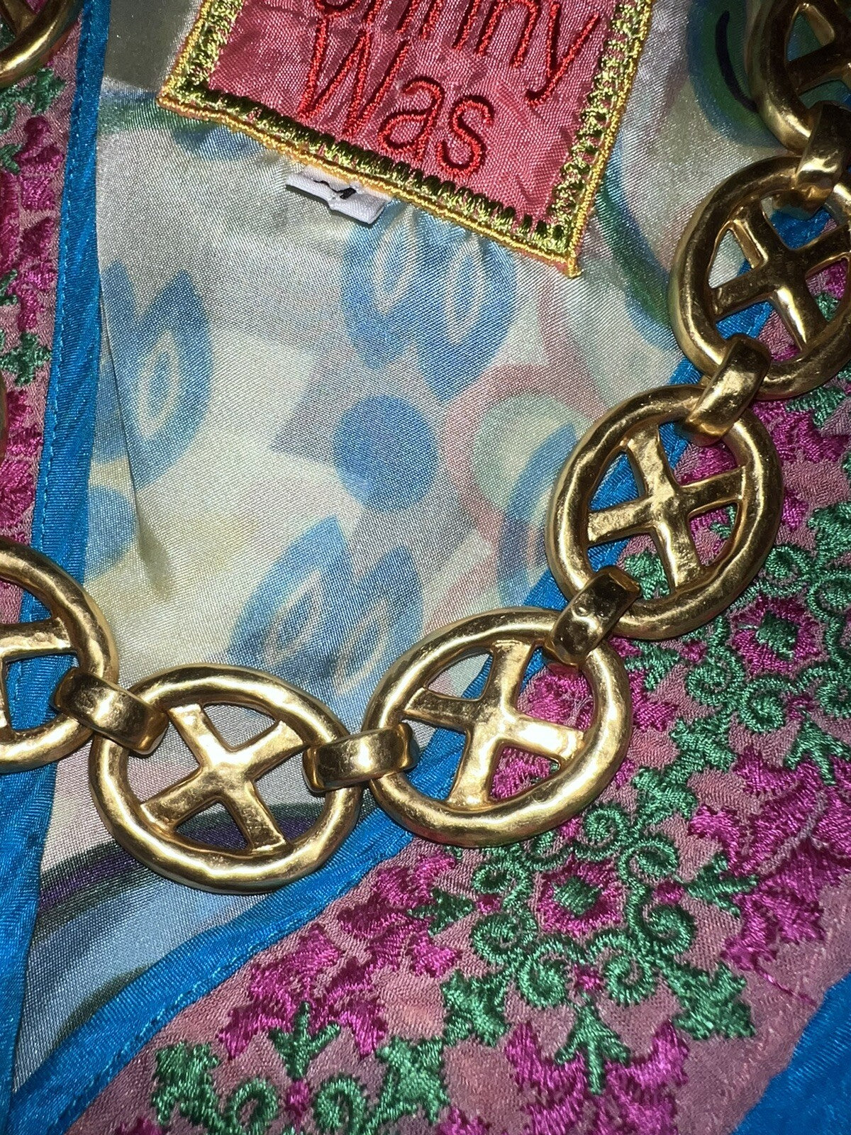 Julie Vos Avalon XO Statement Toggle Link Heavy Chain Necklace  Chunky Julie Vos