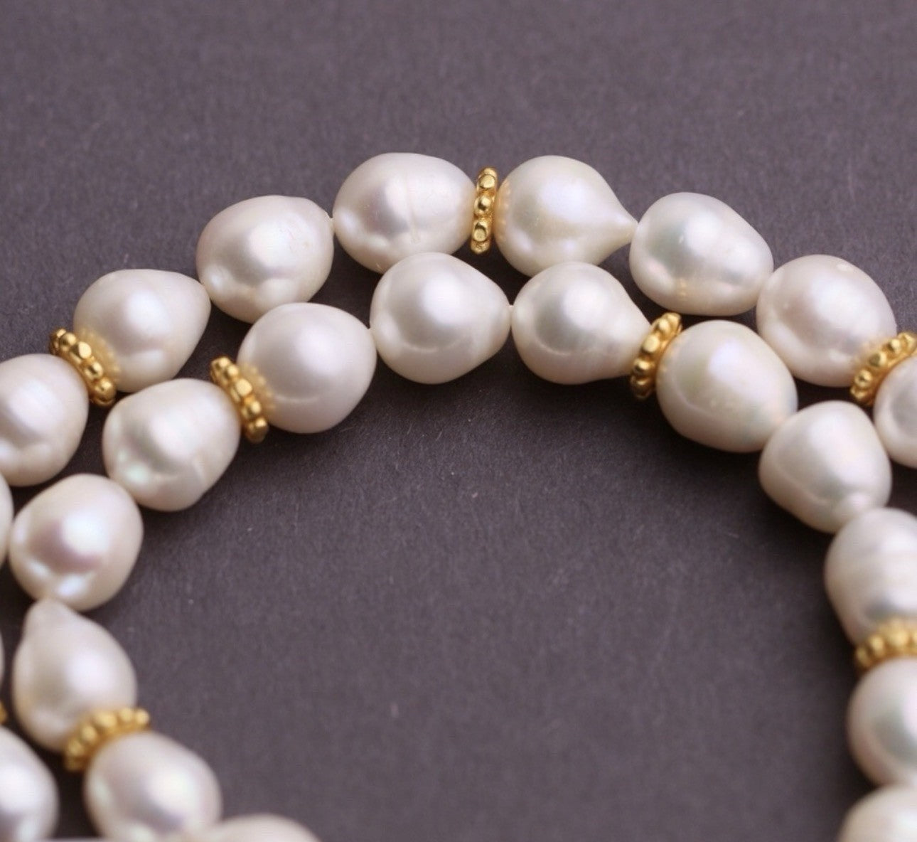 Julie Vos Freshwater Pearl & Obsidian 24k Gold Plate Statement Necklace WOW! Julie Vos