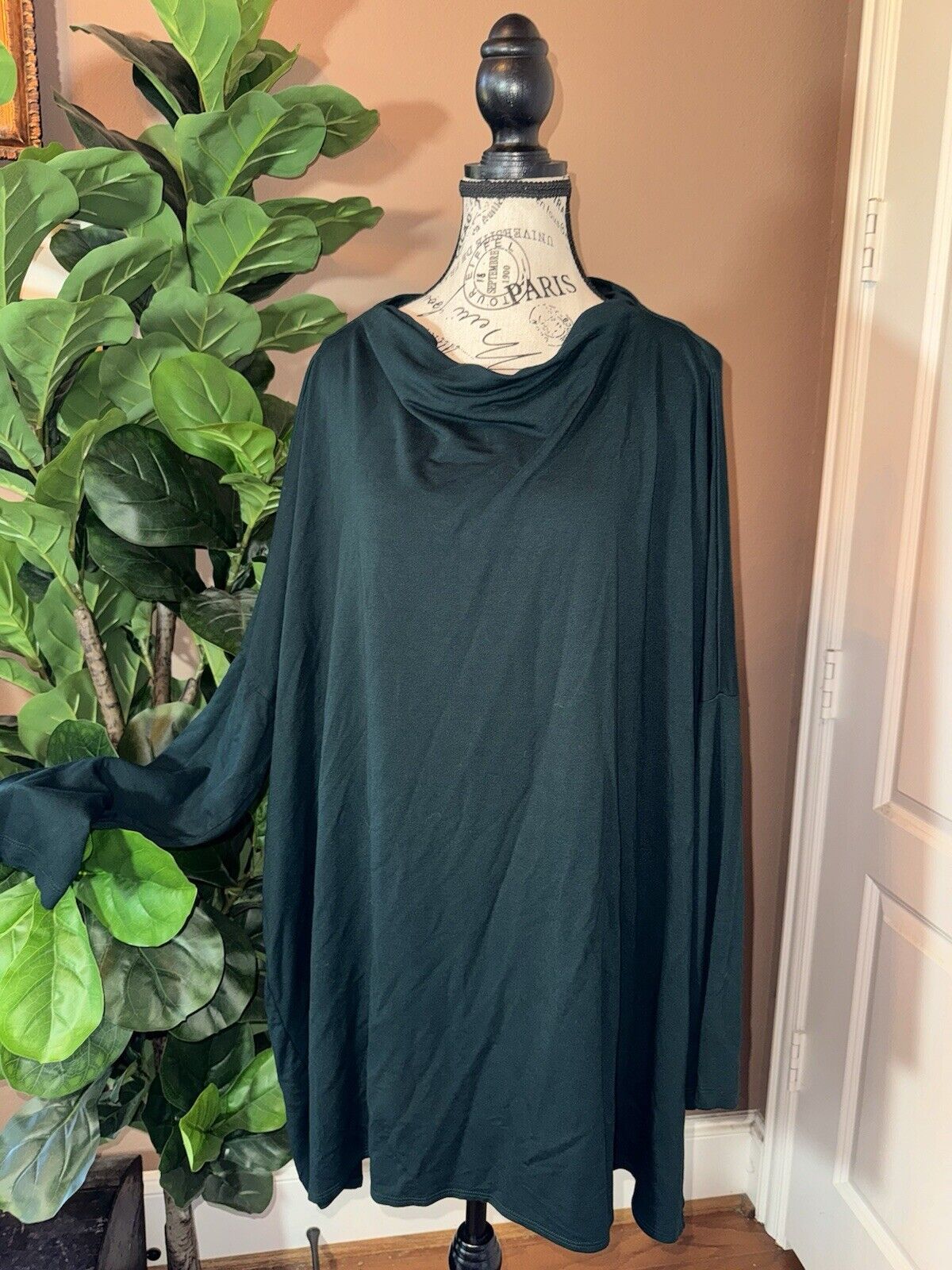 Bryn Walker Forest Green Dolman Sleeve Tunic Top XL 1X  MSRP $178