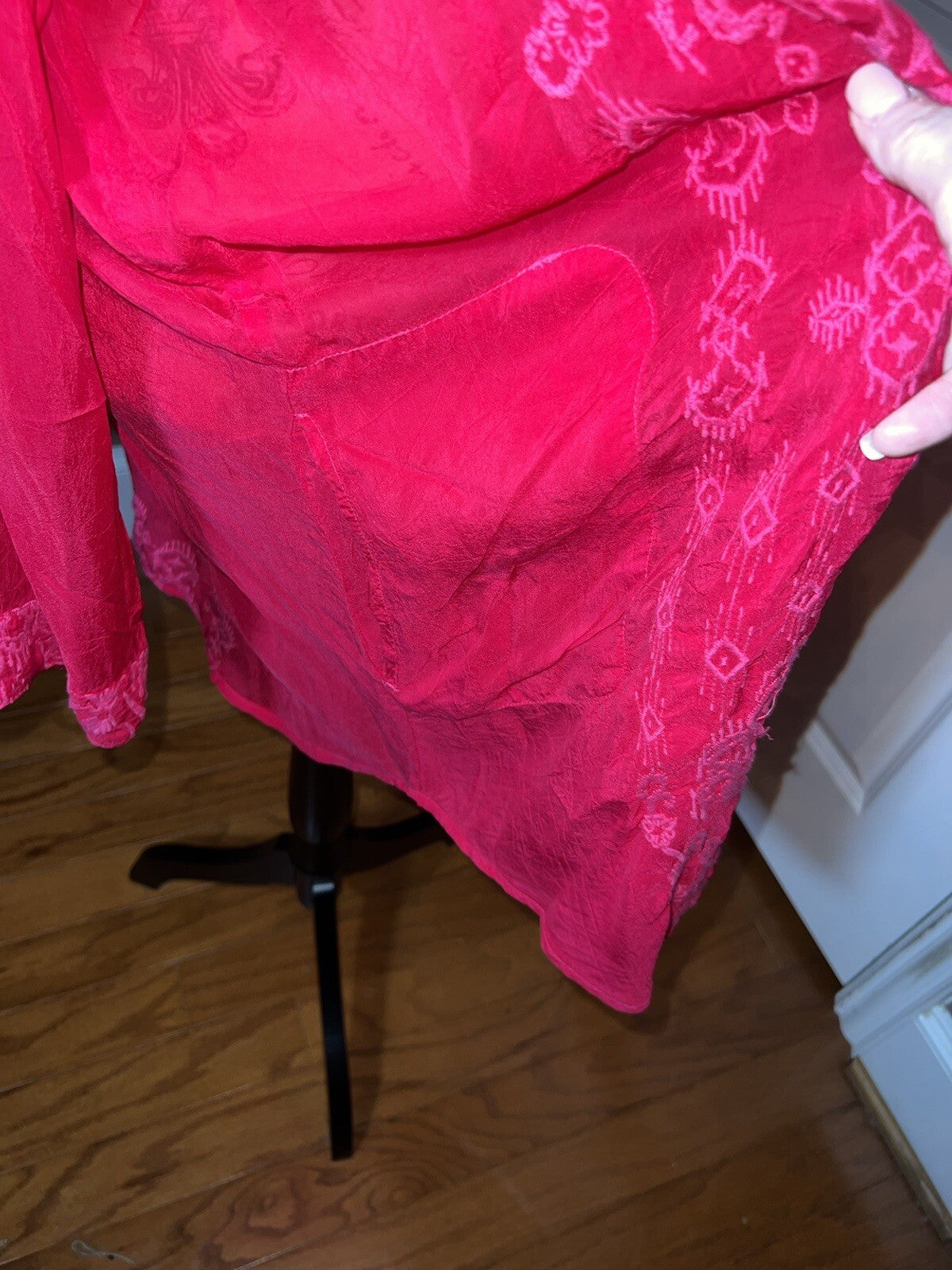 Johnny Was 1X Hot Pink Mini Shift Dress Button Up Shirt Embroidered Tunic Top Johnny Was