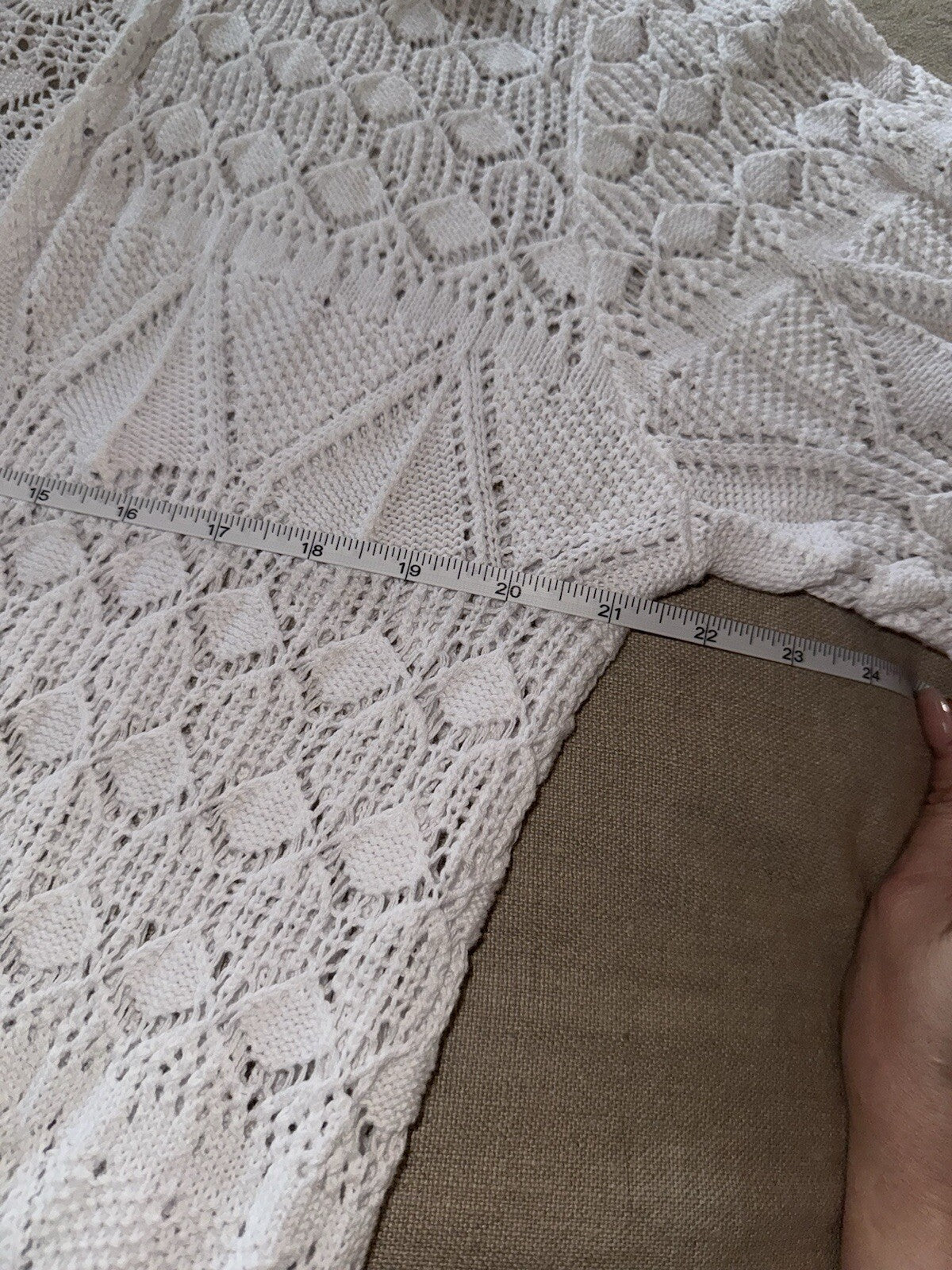 Johnny Was XL 1X White Crochet Long Kimono Duster Cover Up Wrap Lightweight Cool Johnny Was