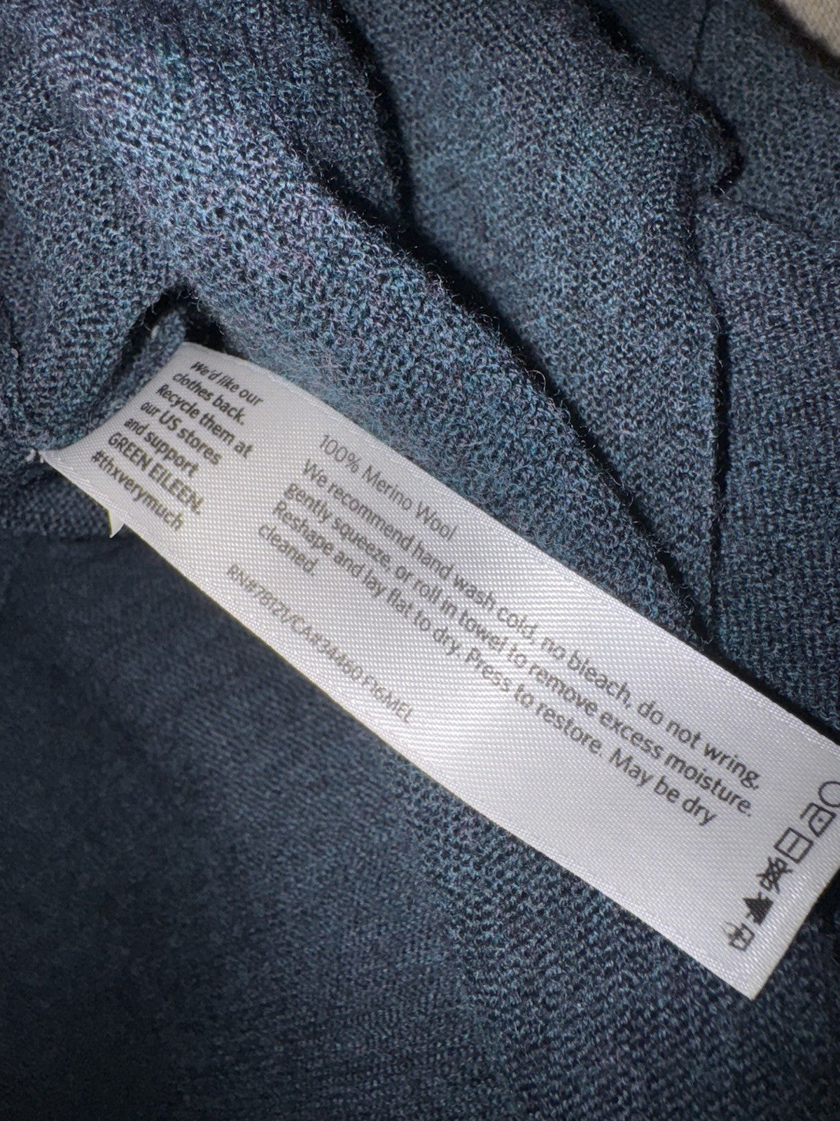 Eileen Fisher XL Navy Blue Sweater Merino Wool Soft & Lightweight Cool Top Eileen Fisher