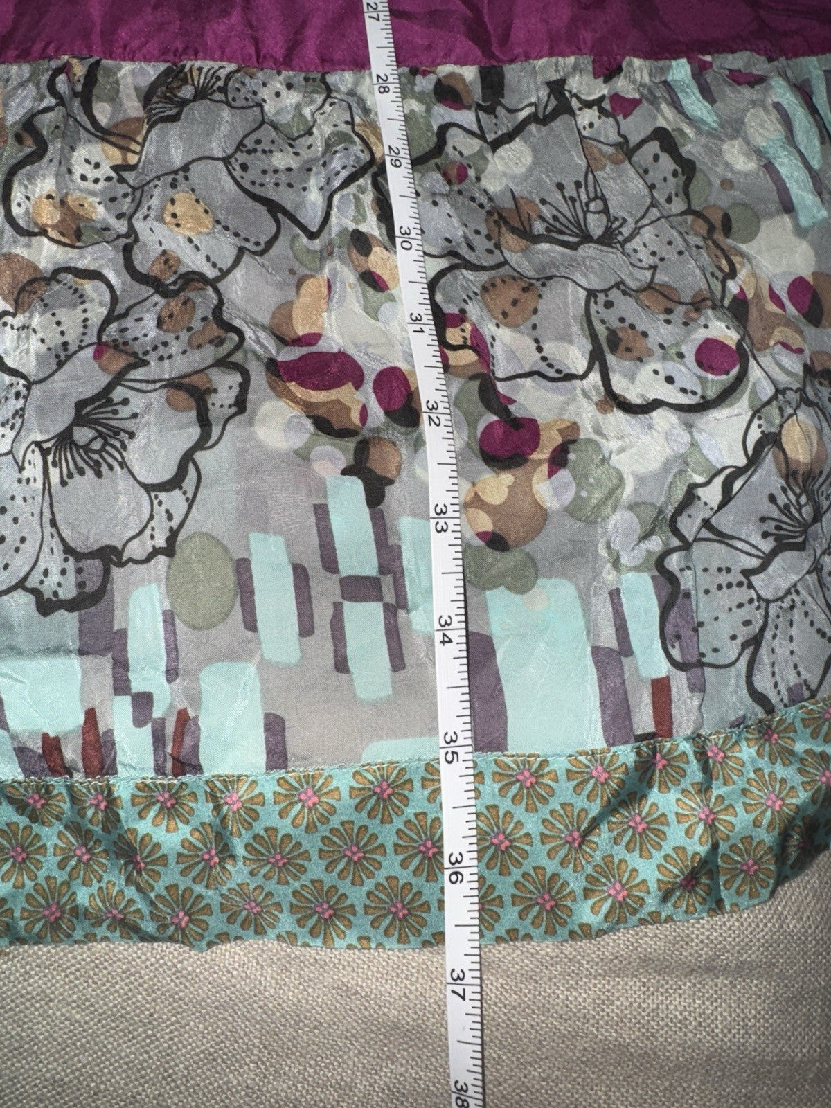 Johnny Was L Purple Tie Waisted Mini Dress Tunic Embroidered Lightweight Cool Johnny Was