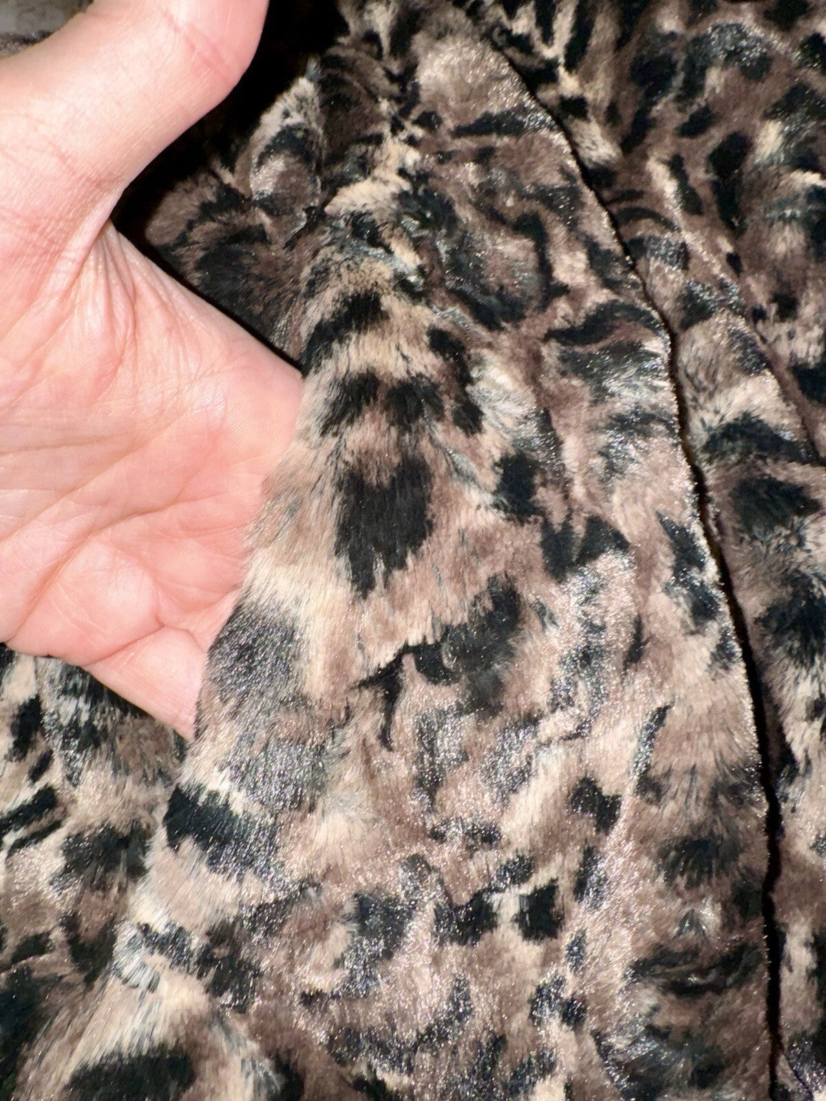 Johnny Was XL 1X Faux Fur & Silk Lined Leopard Animal Print Coat Jacket Wrap Johnny Was