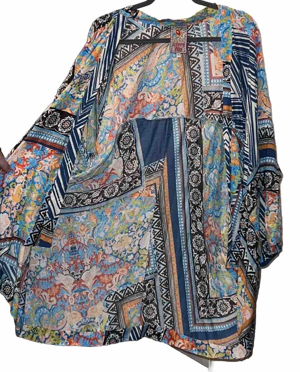 Johnny Was Silky Kimono Gorgeous Flowy & Elegant Sz XL 1X