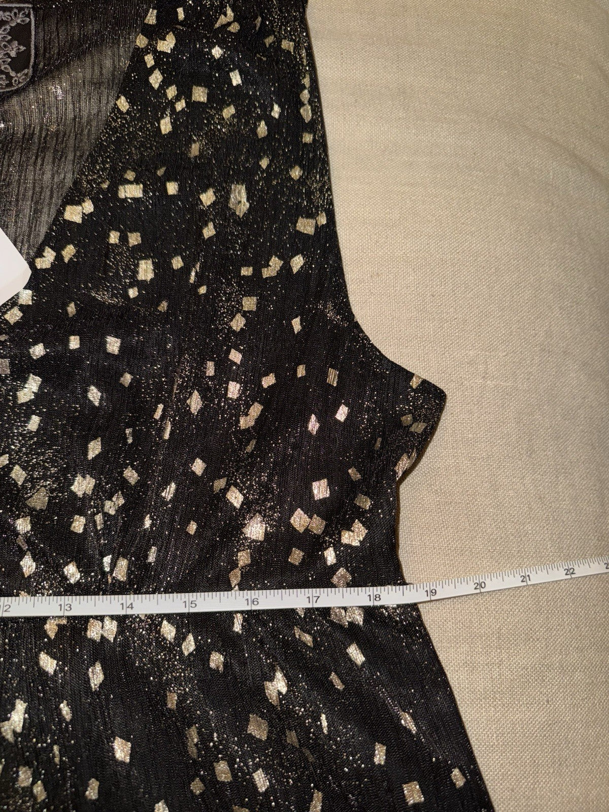 Johnny Was L Black & Gold Long Maxi Party Dress Sleeveless Pair W/ Kimono Johnny Was