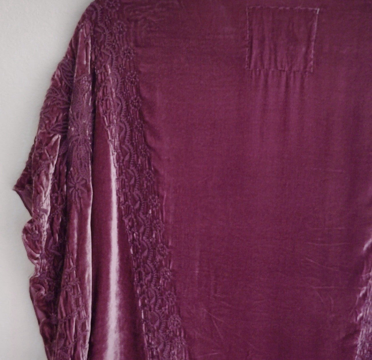 Johnny Was XL Velvet Purple Plum Poncho Top Tunic Embroidered Bohemian Johnny Was