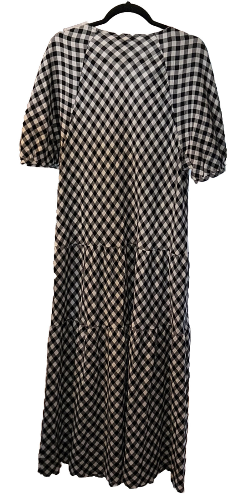 Johnny Was Black & White Check Soft MIDI Dress  Sz XL