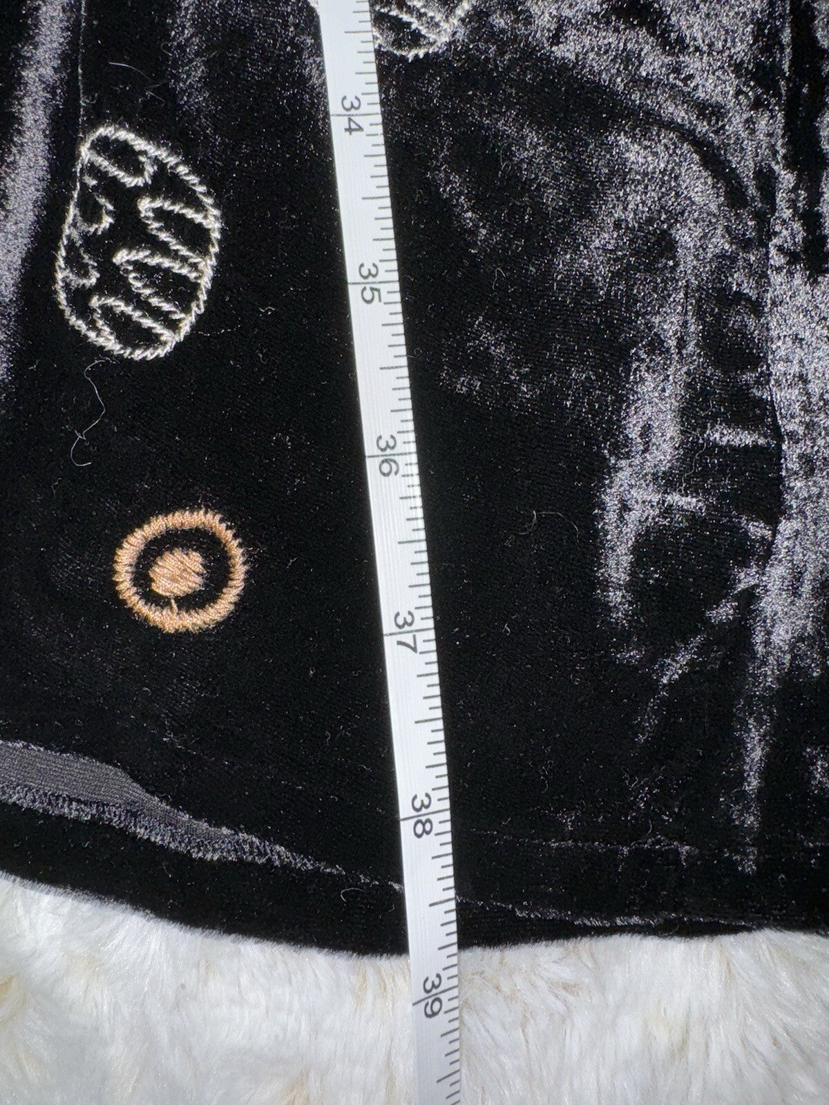 Johnny Was PXL Black & Gold Velvet Kimono Shift Mini Dress Or Tunic Top Johnny Was