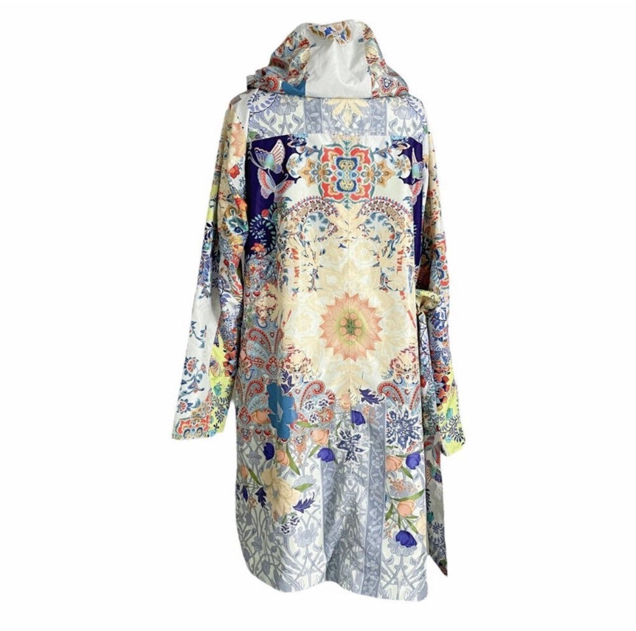 Johnny Was Reversible Raincoat Sz M Medium Rain Jacket Coat Wrap Kimono Johnny Was