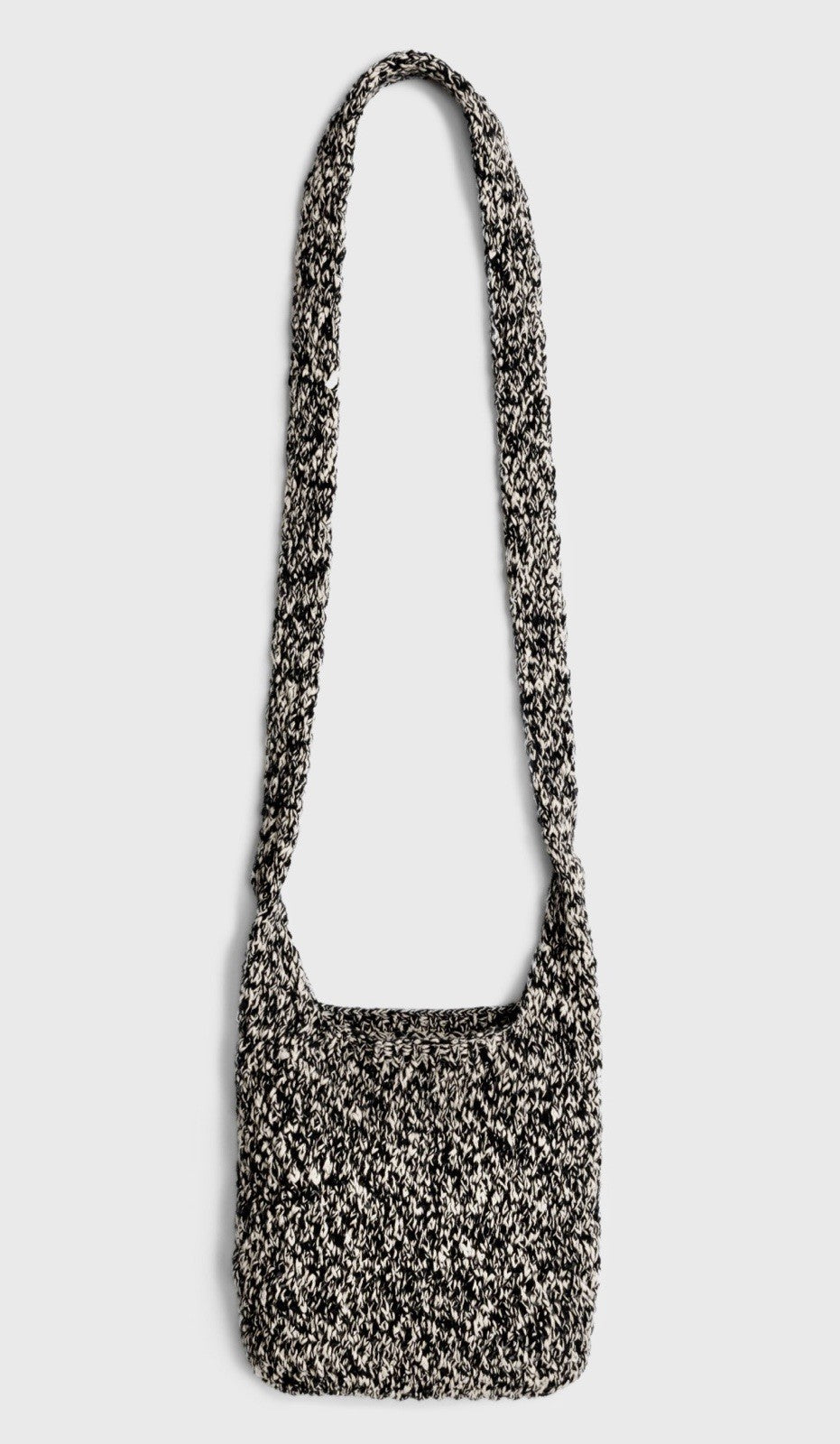 Johnny Was Black & White Sling Bag Crochet Slouch Hobo Tote Purse Crossbody Johnny Was