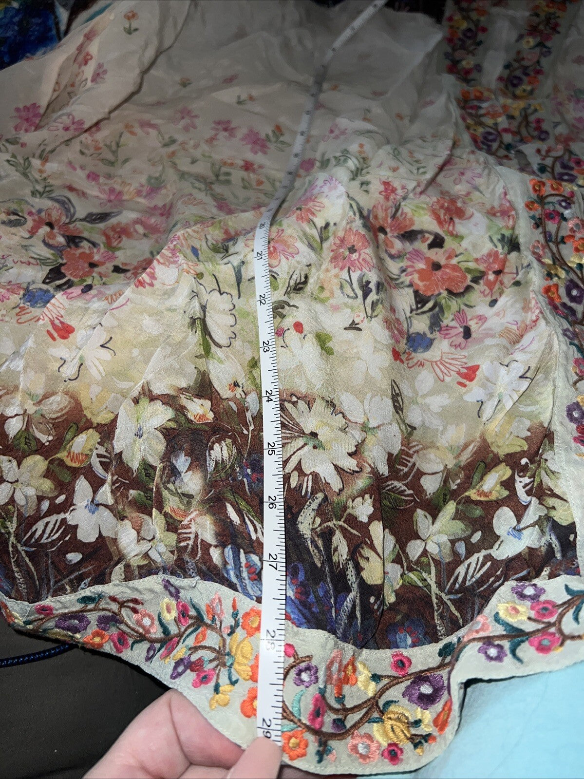 Johnny Was M Kimono Wrap Lightweight Floral Jacket Oversized Pockets Embroidery Johnny Was