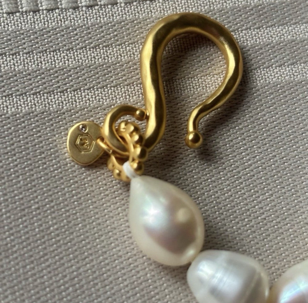 Julie Vos Freshwater Pearl & Clear Statement Necklace 24k Gold Plated Julie Vos