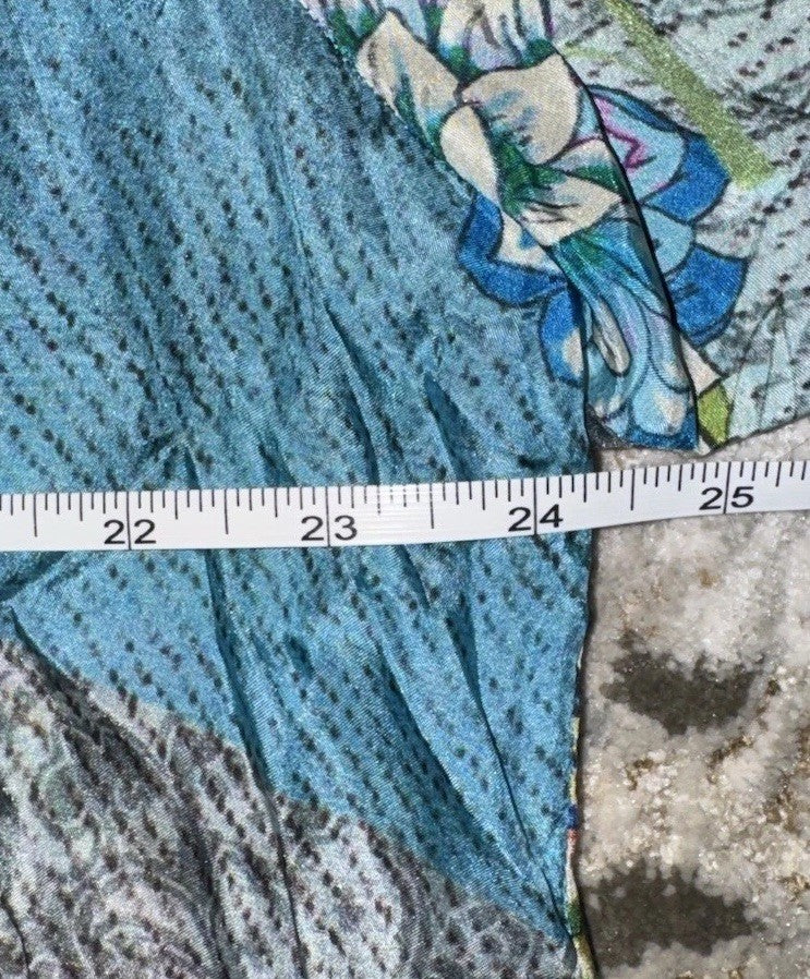 Johnny Was XL 100% Silk Button Up Blouse Long Sleeve Tunic Top Shirt Lightweight Johnny Was