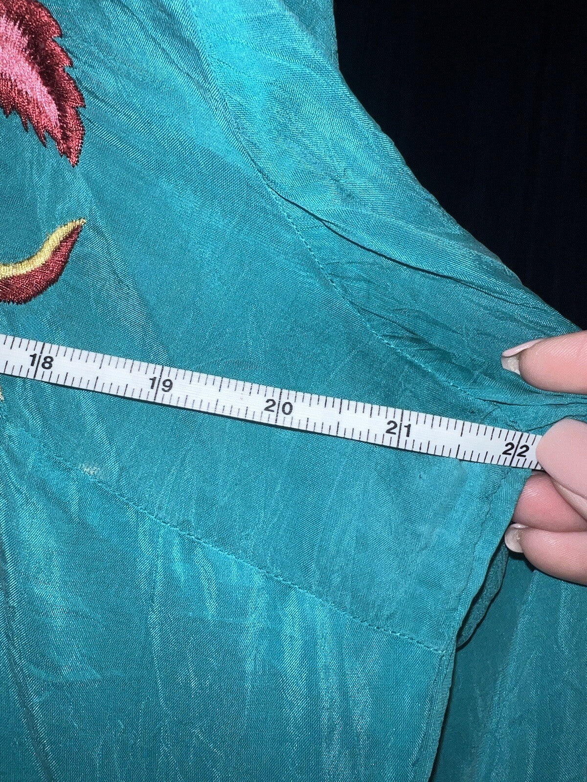 Johnny Was L Turquoise Tunic Top Embroidered Peasant Blouse Lightweight Cool Johnny Was