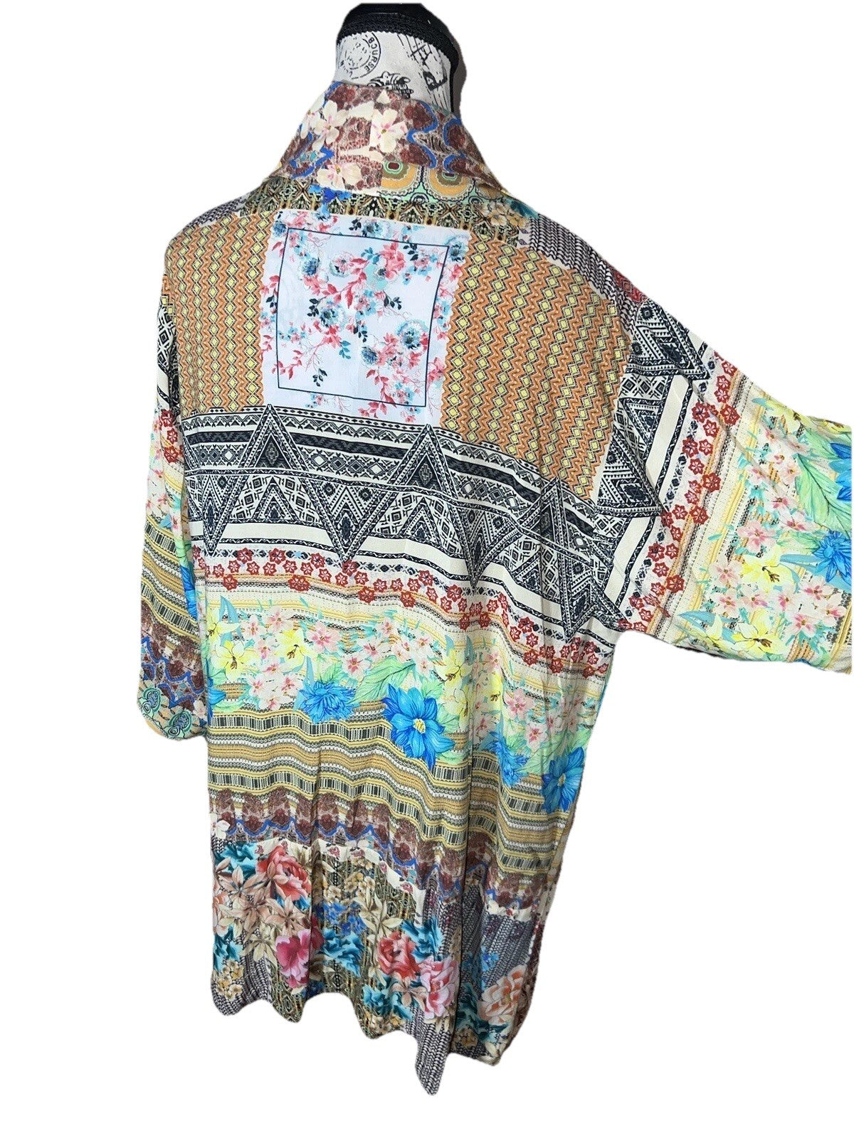 Johnny Was XL Patchwork Floral Kimono Cardigan Soft & Flowy Wrap Jacket Top Johnny Was