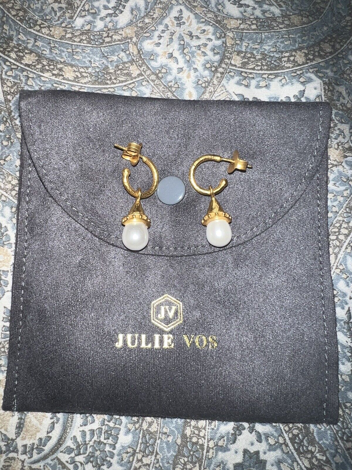 Julie Vos Pearl Teardrop Hoop Earrings