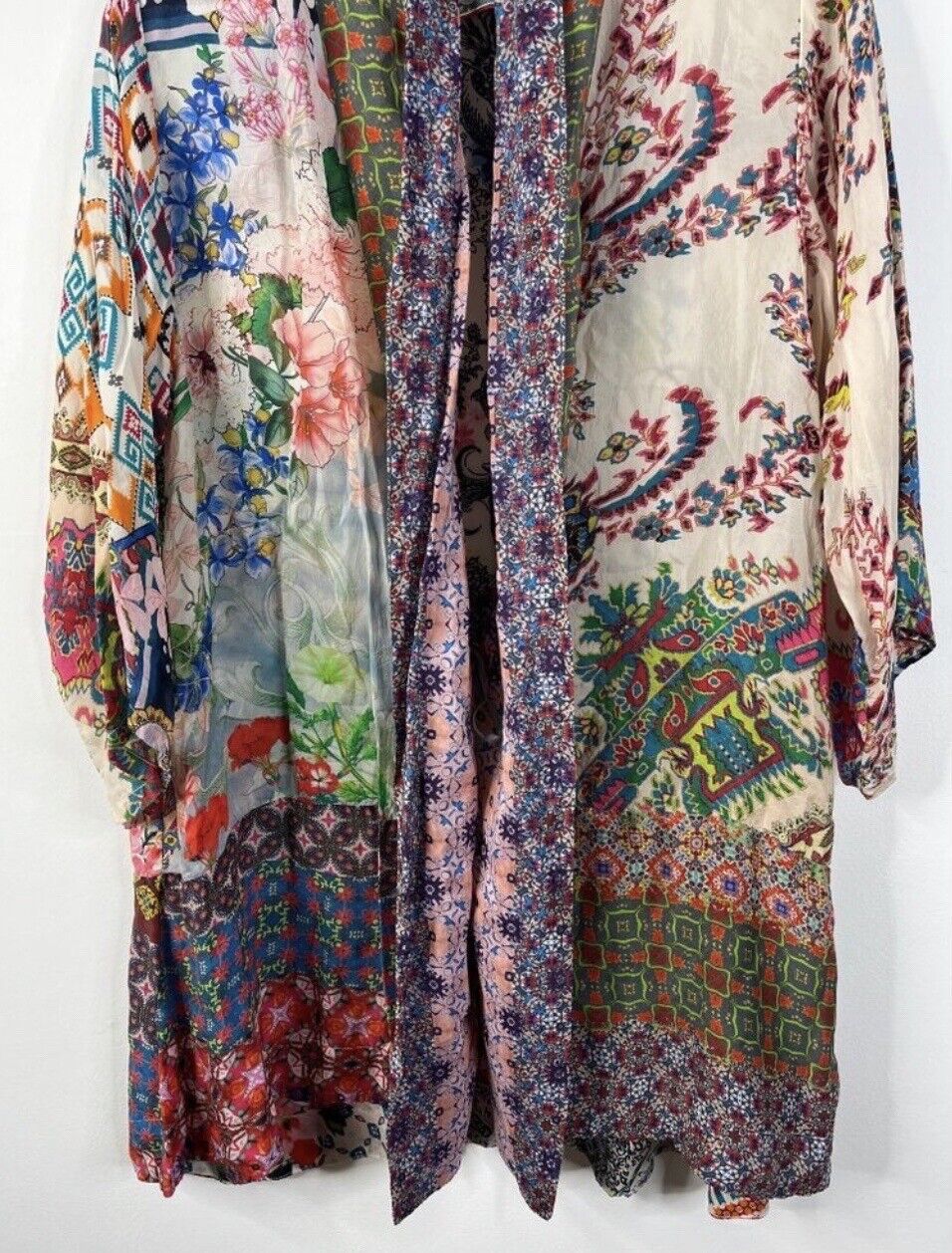 Johnny Was Silky Kimono Wrap Sz L Large Gorgeous Condition