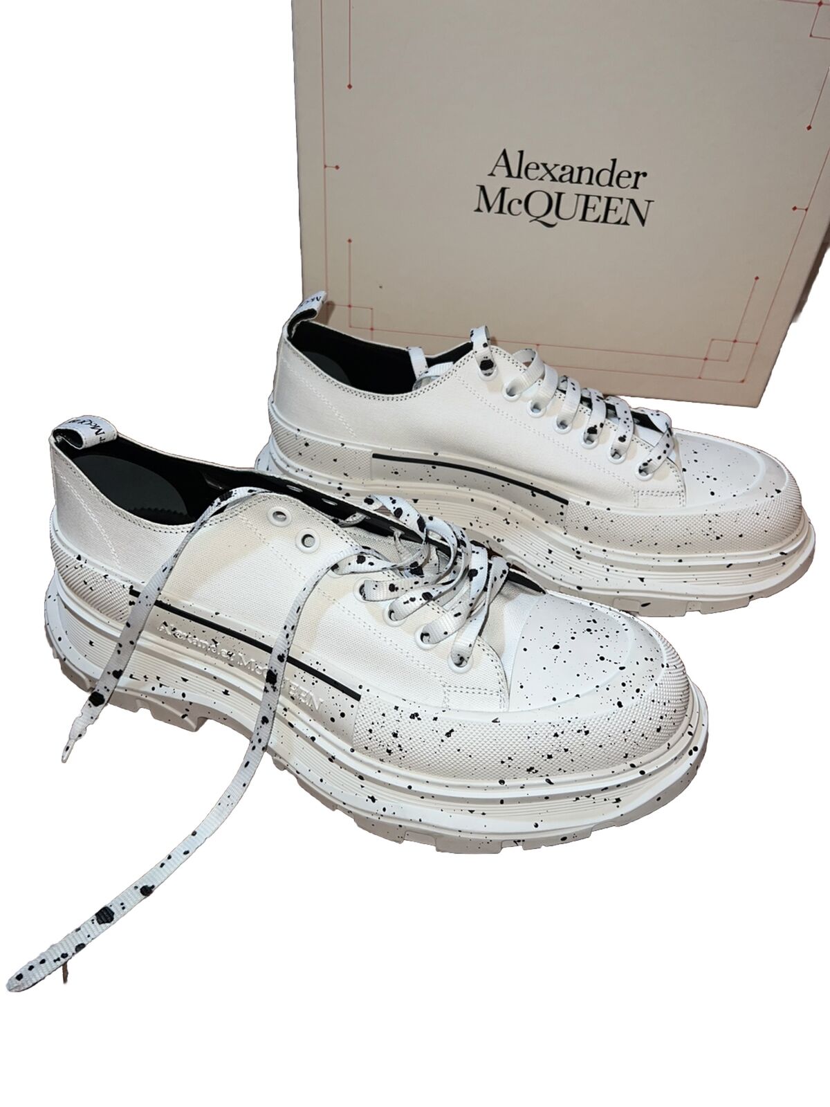 Alexander McQueen Tread Slick Speckled Sneakers  Retail $720 sz 49 US 16 2