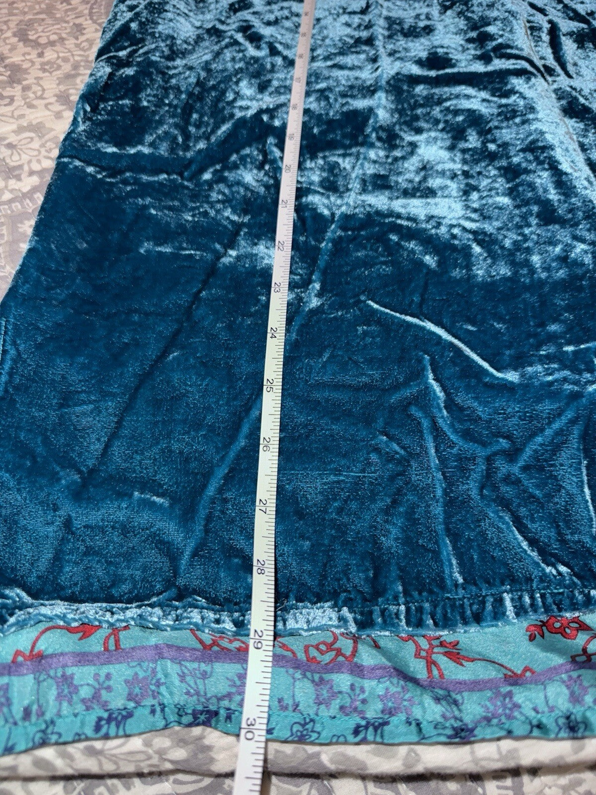 2 pc Johnny Was Large Teal Blue Velvet & Silk Tunic Top FREE Matching Undershirt Johnny Was