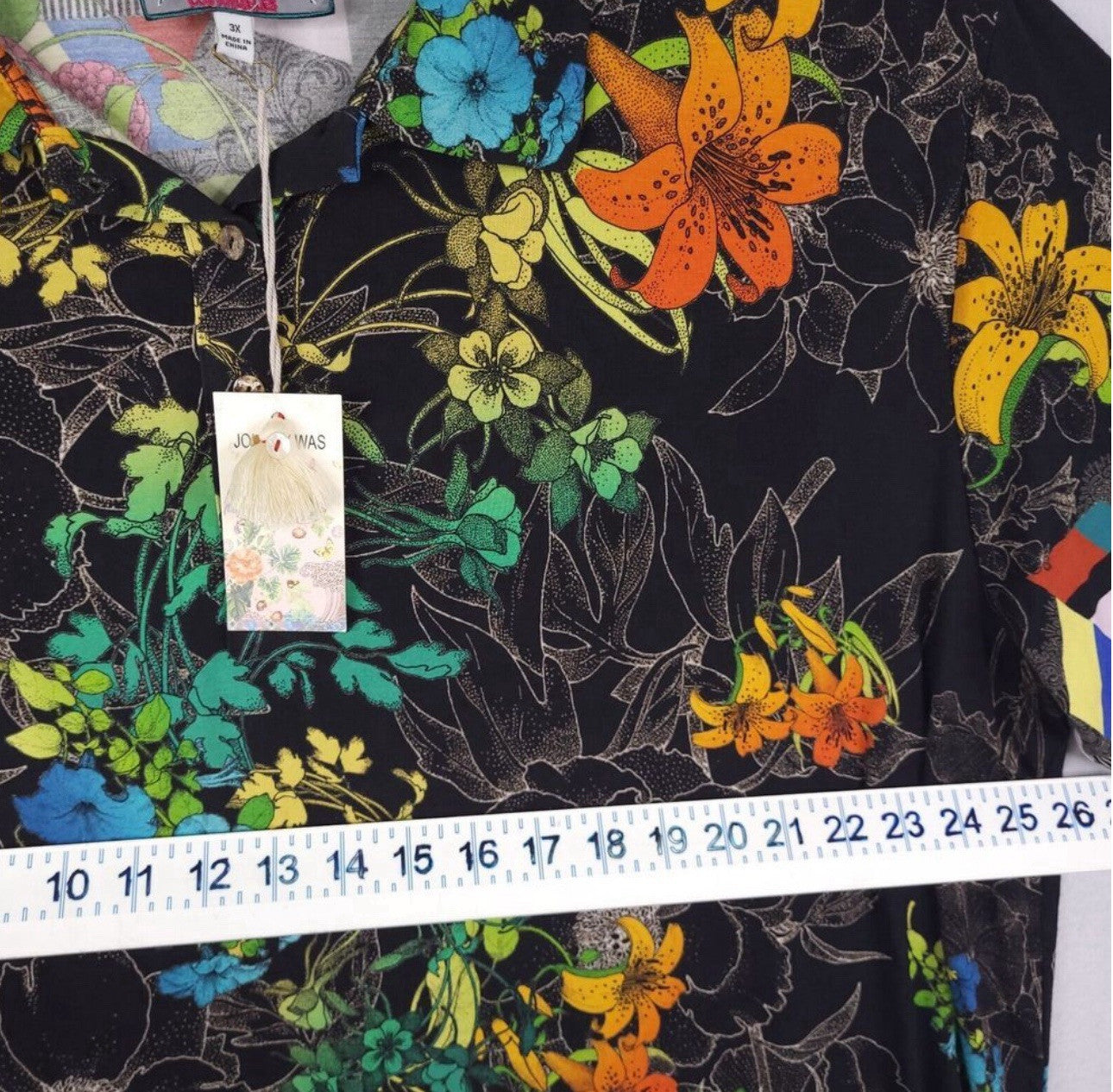 Johnny Was 3X Short Sleeve Polo Shirt Button Up Blouse BOHO Top  Tropical Johnny Was