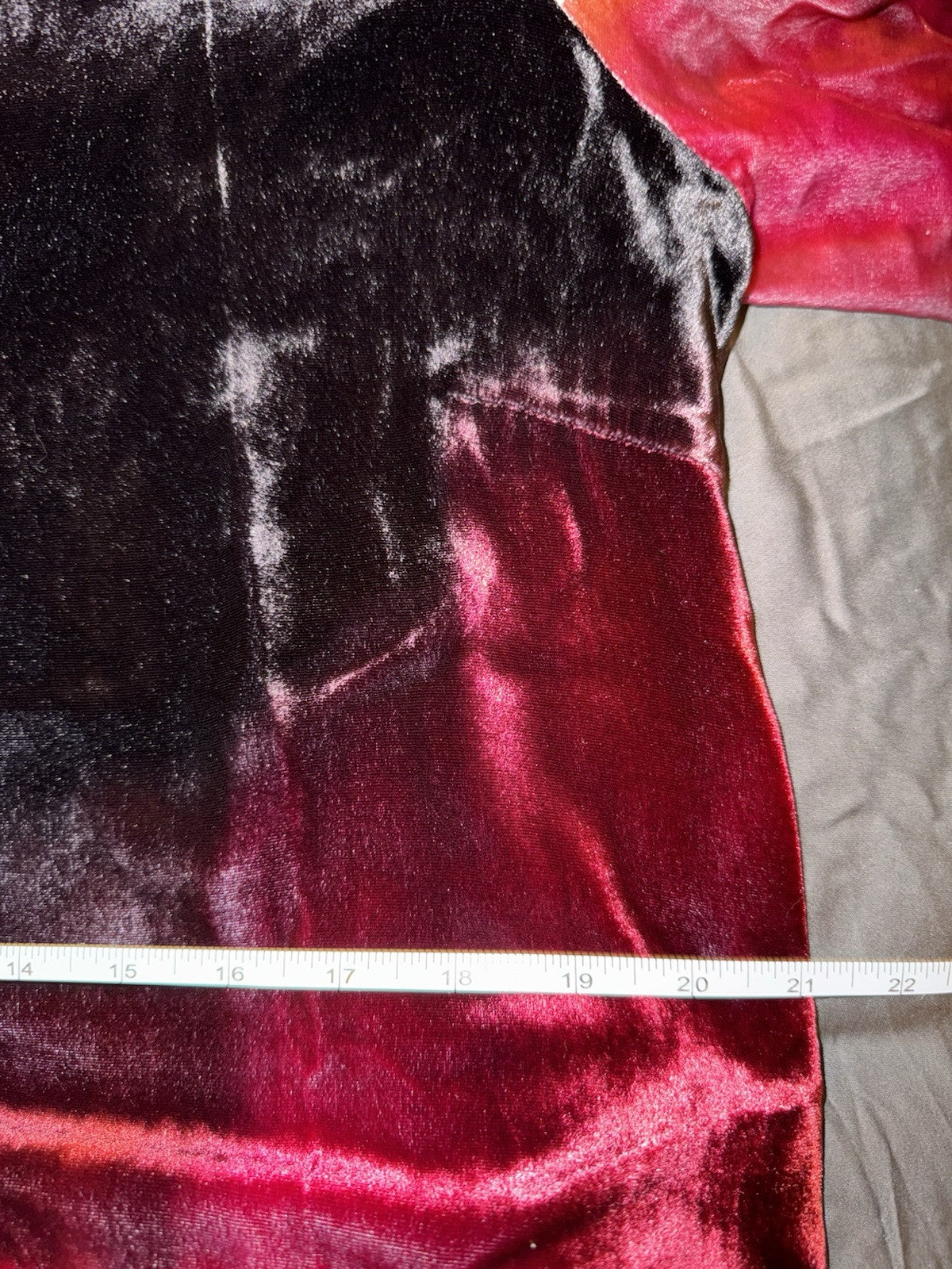 Johnny Was L Velvet Shift Mini Dress Red Black  & Pink BOHO Floral Bloom Johnny Was