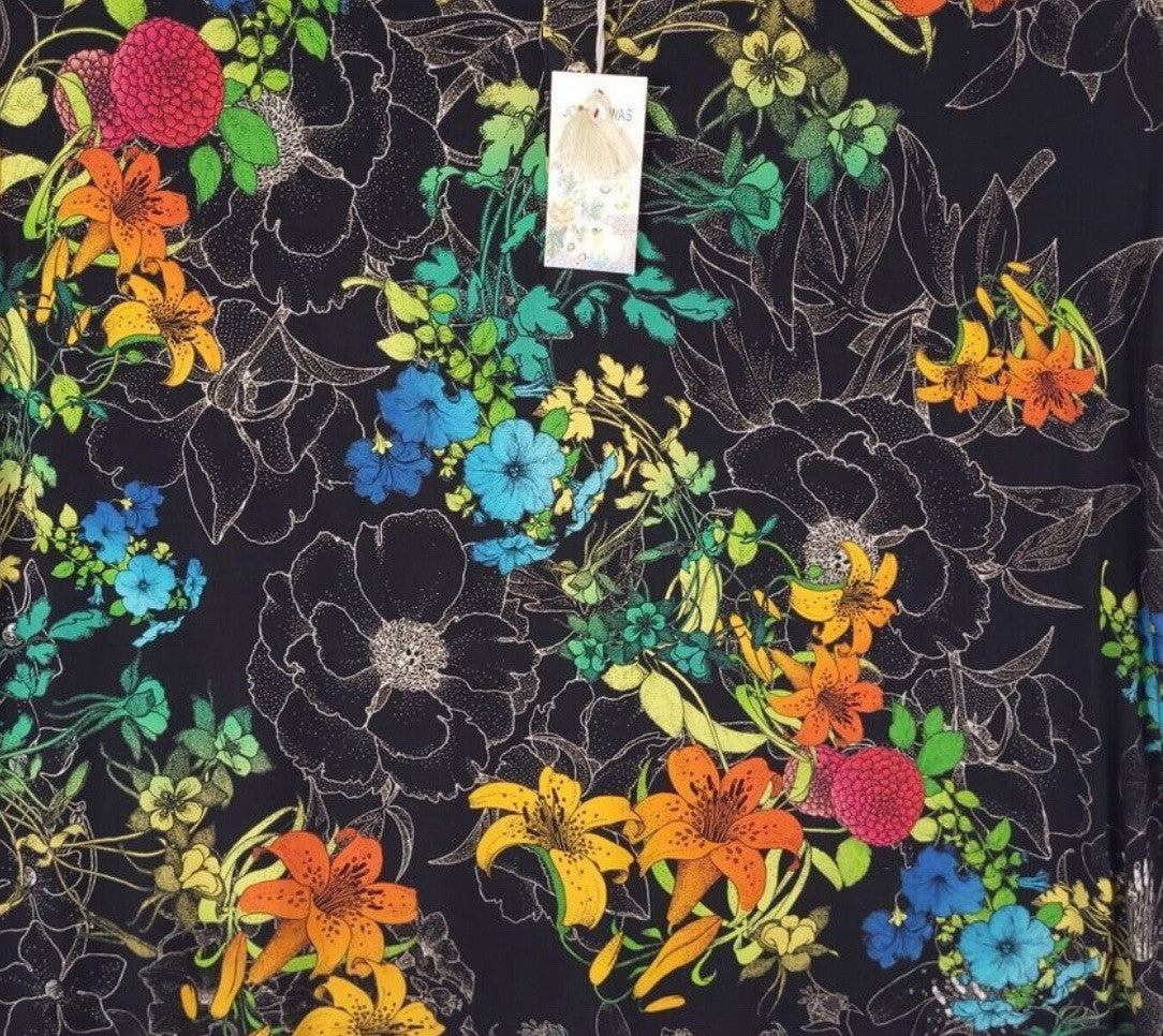 Johnny Was 3X Short Sleeve Polo Shirt Button Up Blouse BOHO Top  Tropical Johnny Was