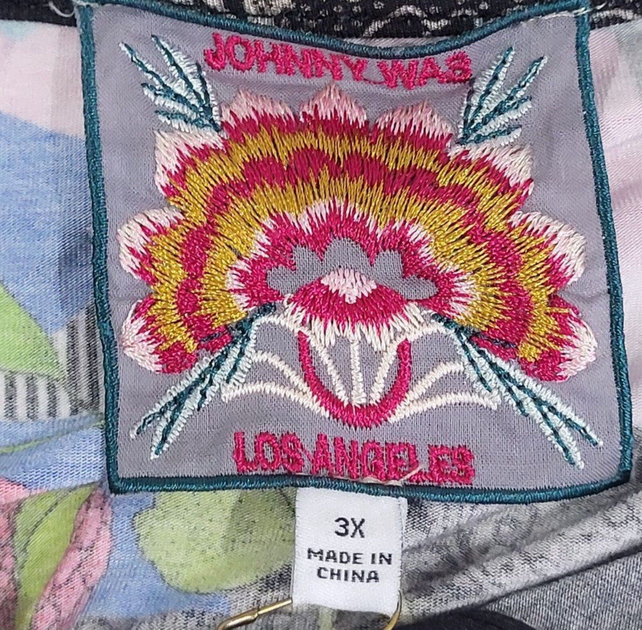 Johnny Was 3X Short Sleeve Polo Shirt Button Up Blouse BOHO Top  Tropical Johnny Was